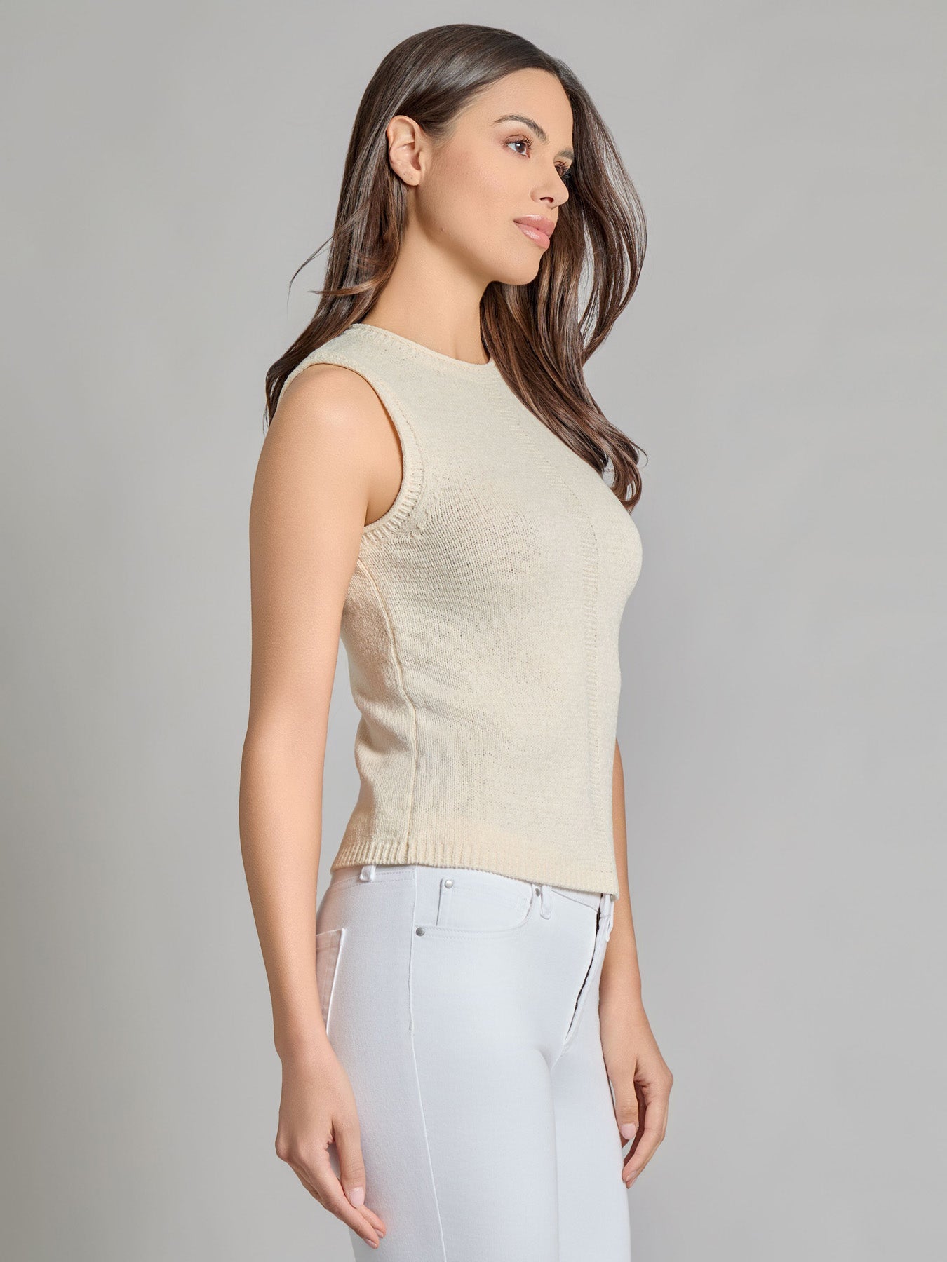 Crew Neck Knit Tank Top