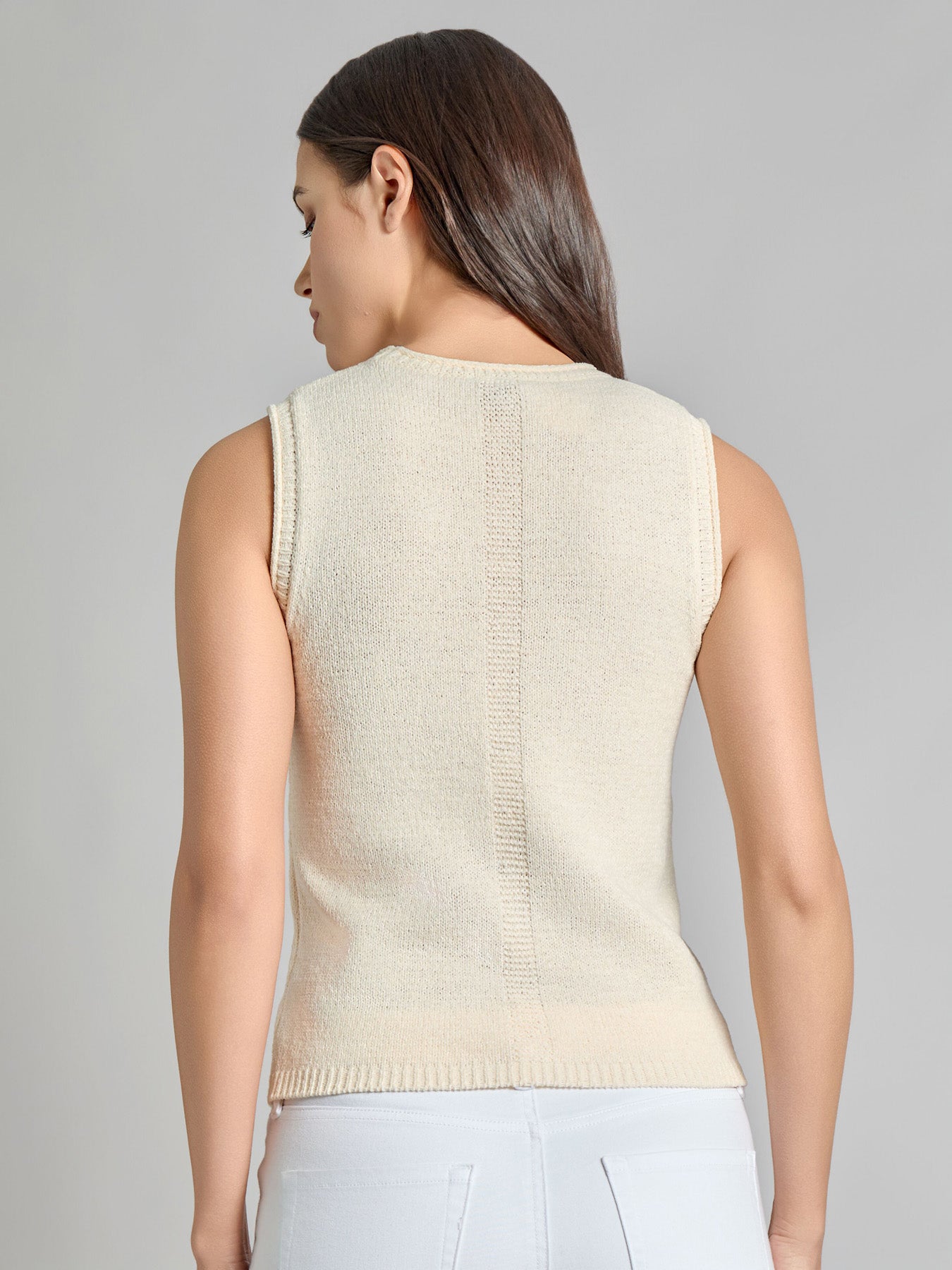Crew Neck Knit Tank Top
