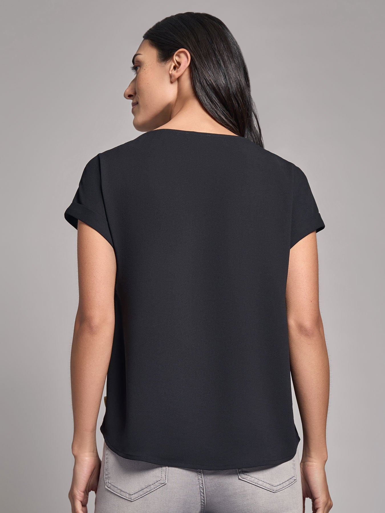 Button Detail Blouse, Jasper Crepe