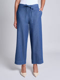 Petite Tie Waist Pant, Chambray