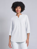 Button Front Tunic, Linen Blend