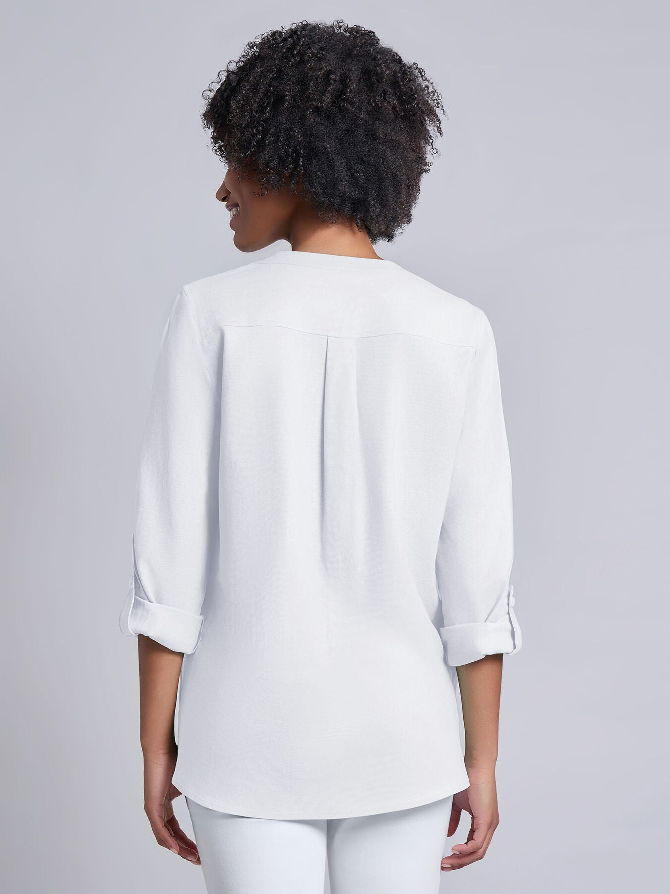 Button Front Tunic, Linen Blend