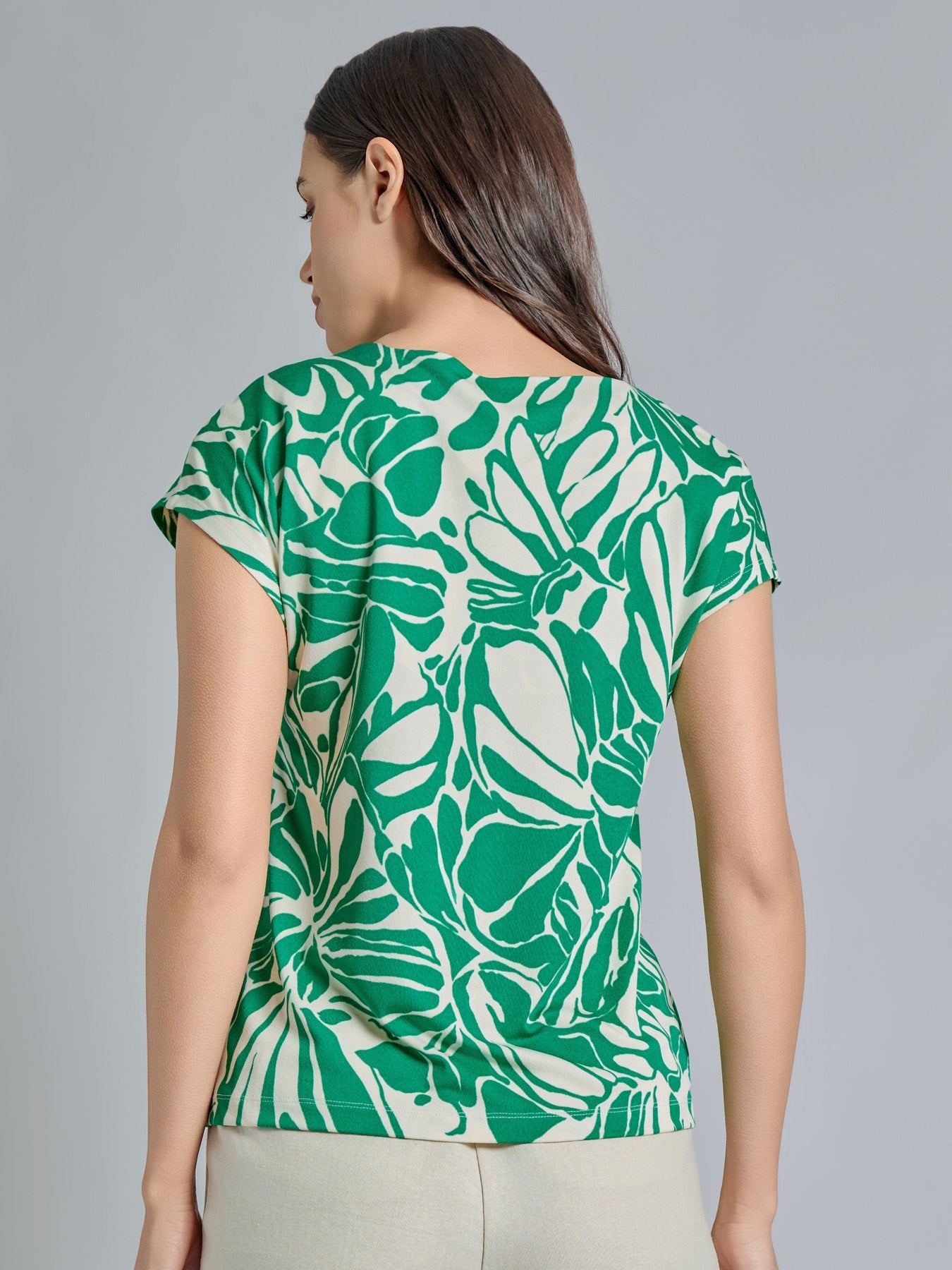 Drop Shoulder Keyhole Neckline Top