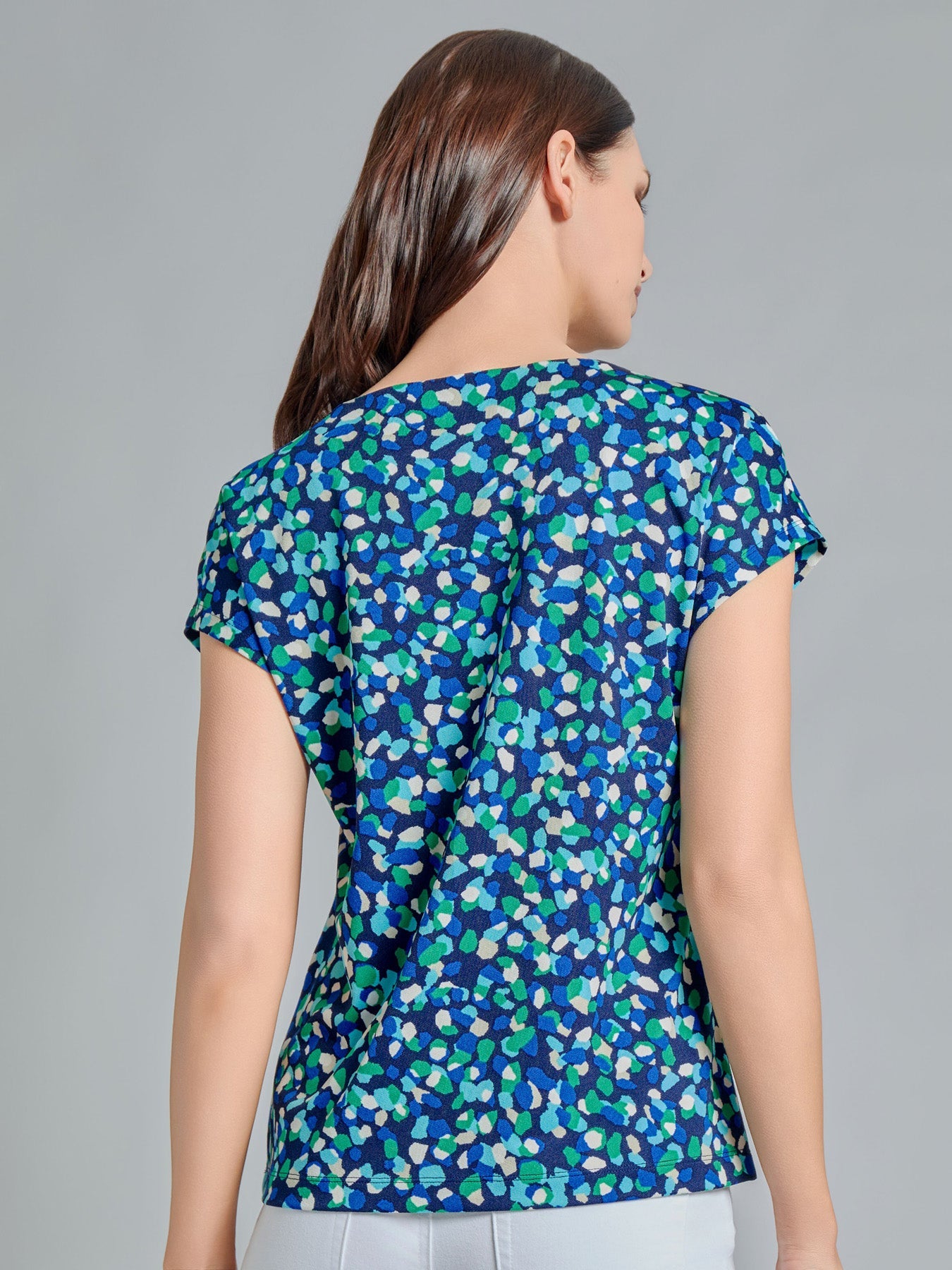 Drop Shoulder Keyhole Neckline Top