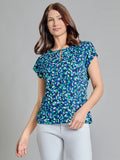 Drop Shoulder Keyhole Neckline Top