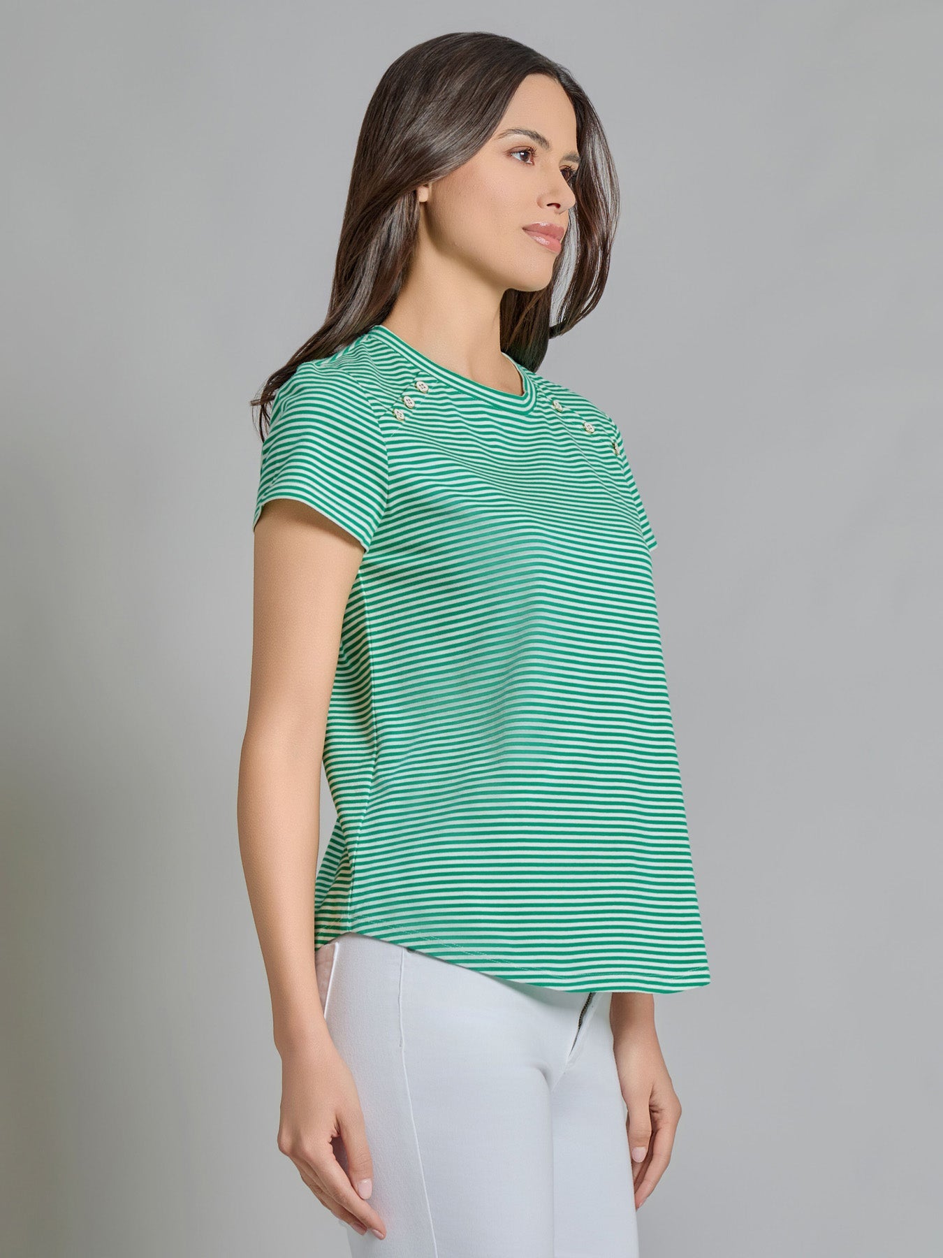 Button Shoulder Tee