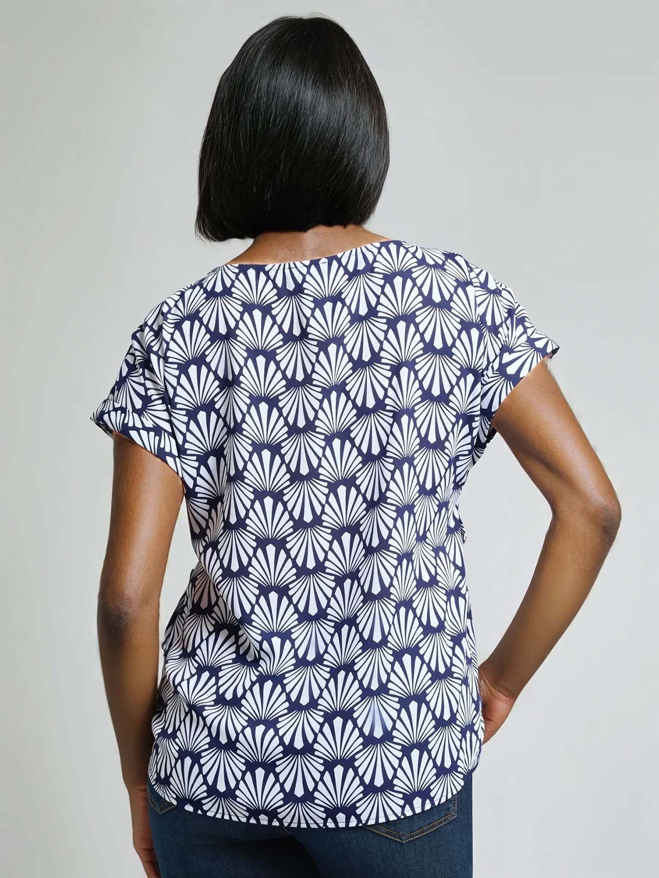 Petite Button Detail Blouse, Crepe de Chine