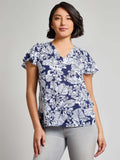 Petite Flutter Sleeve V-Neck Blouse, Crepe de Chine