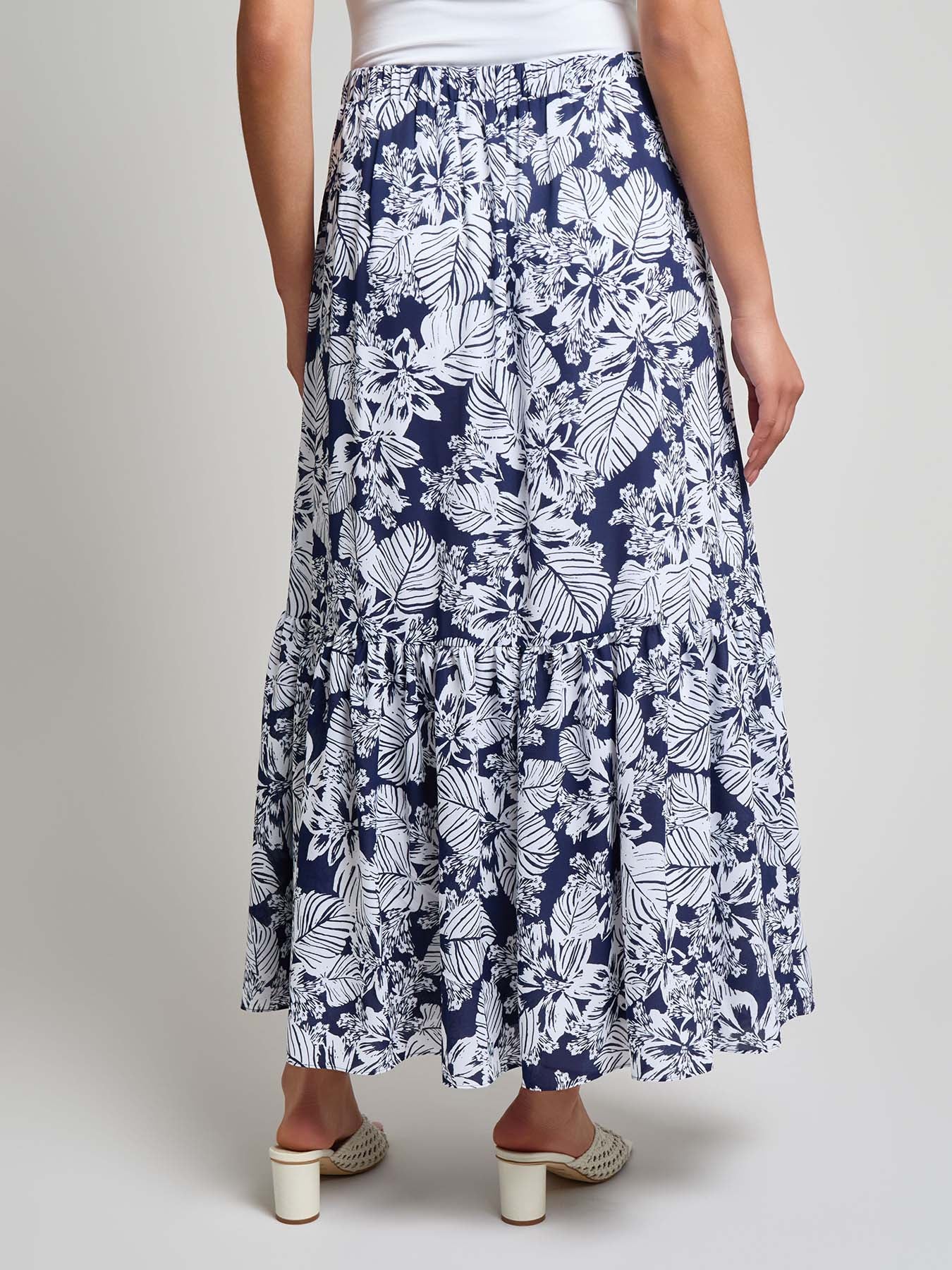 Petite Pull-On Ruffle Maxi Skirt, Crepe de Chine