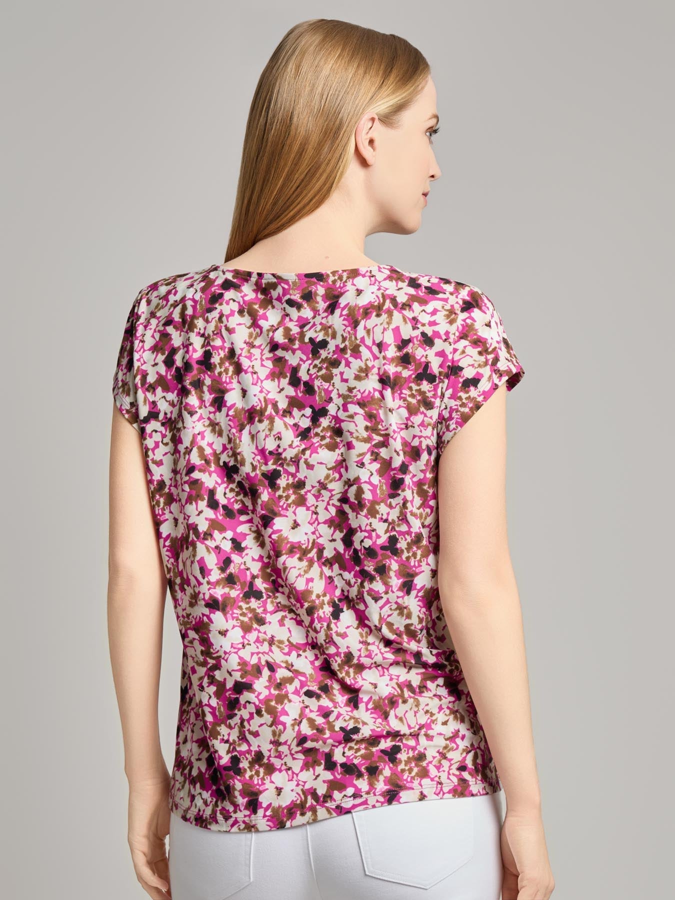 Drop Shoulder Keyhole Neckline Top