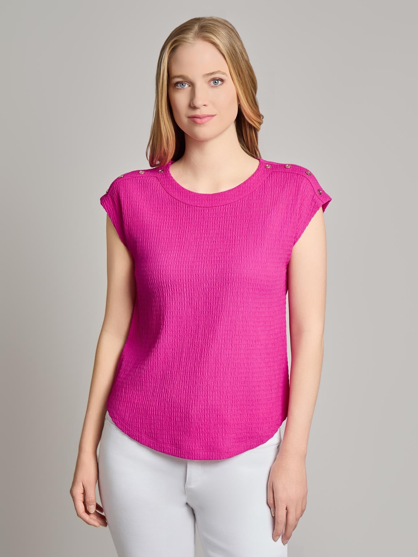Drop Shoulder Textured Top