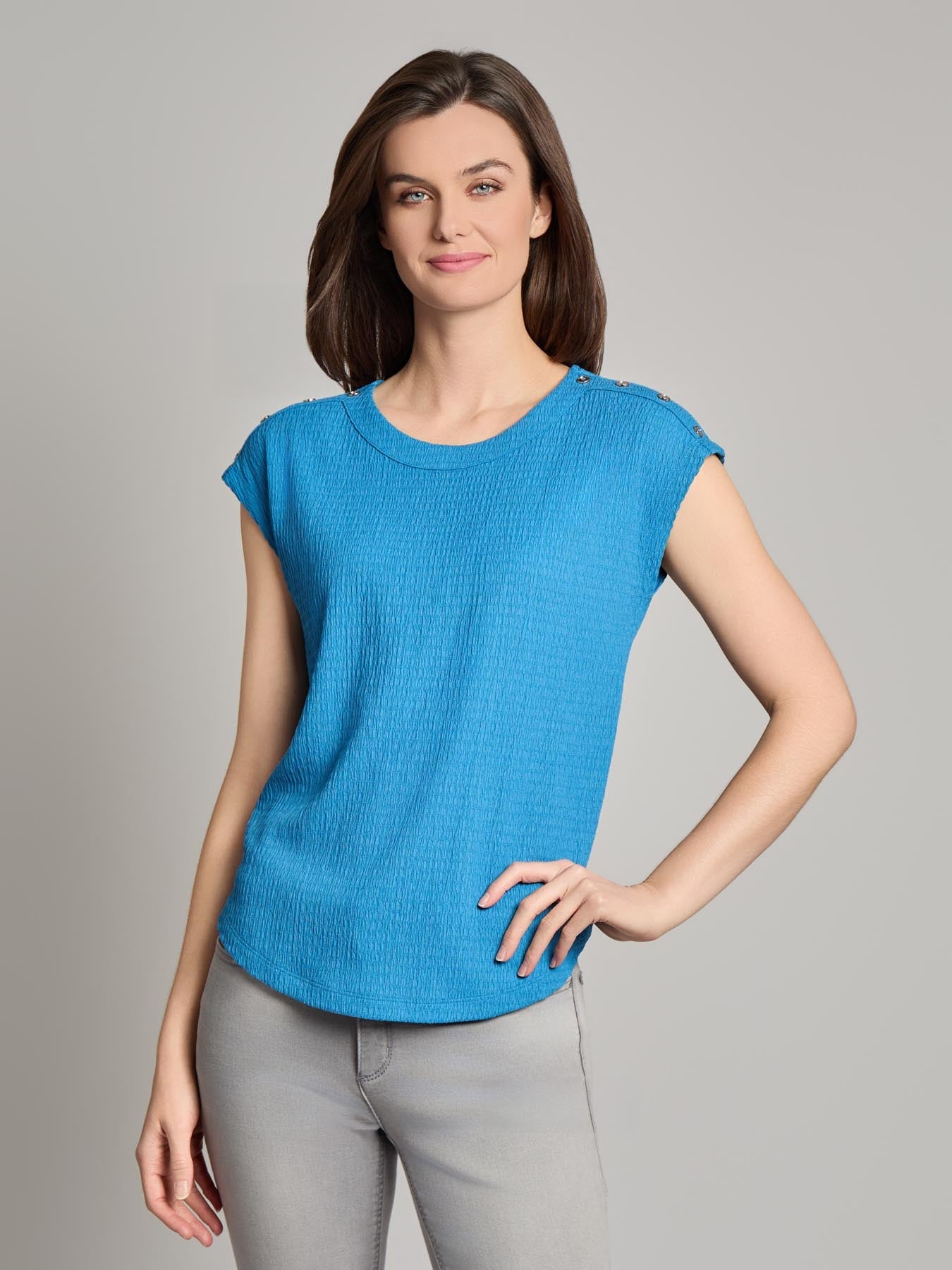 Drop Shoulder Textured Top