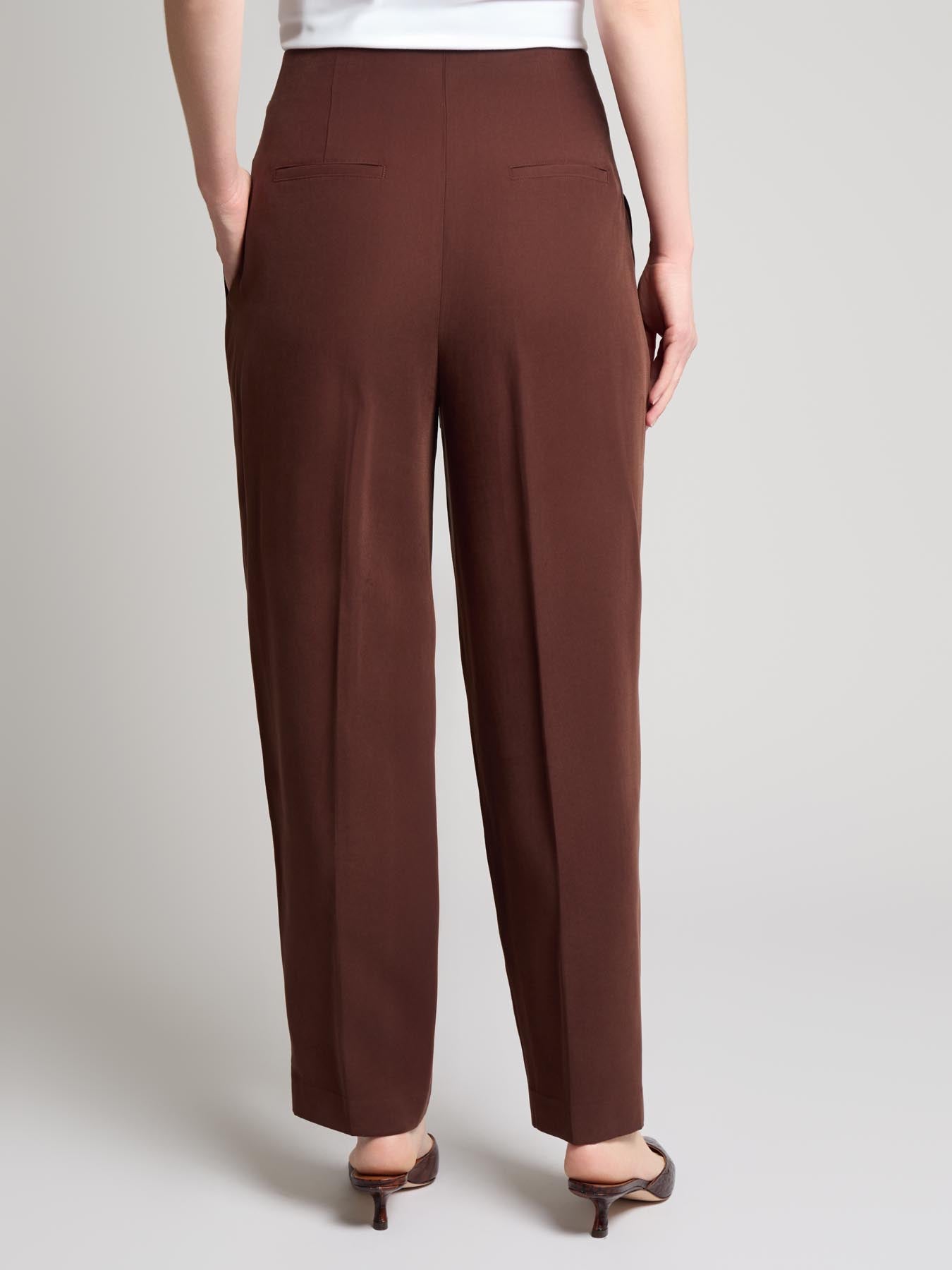Belted Paperbag Waist Straight Leg Pant