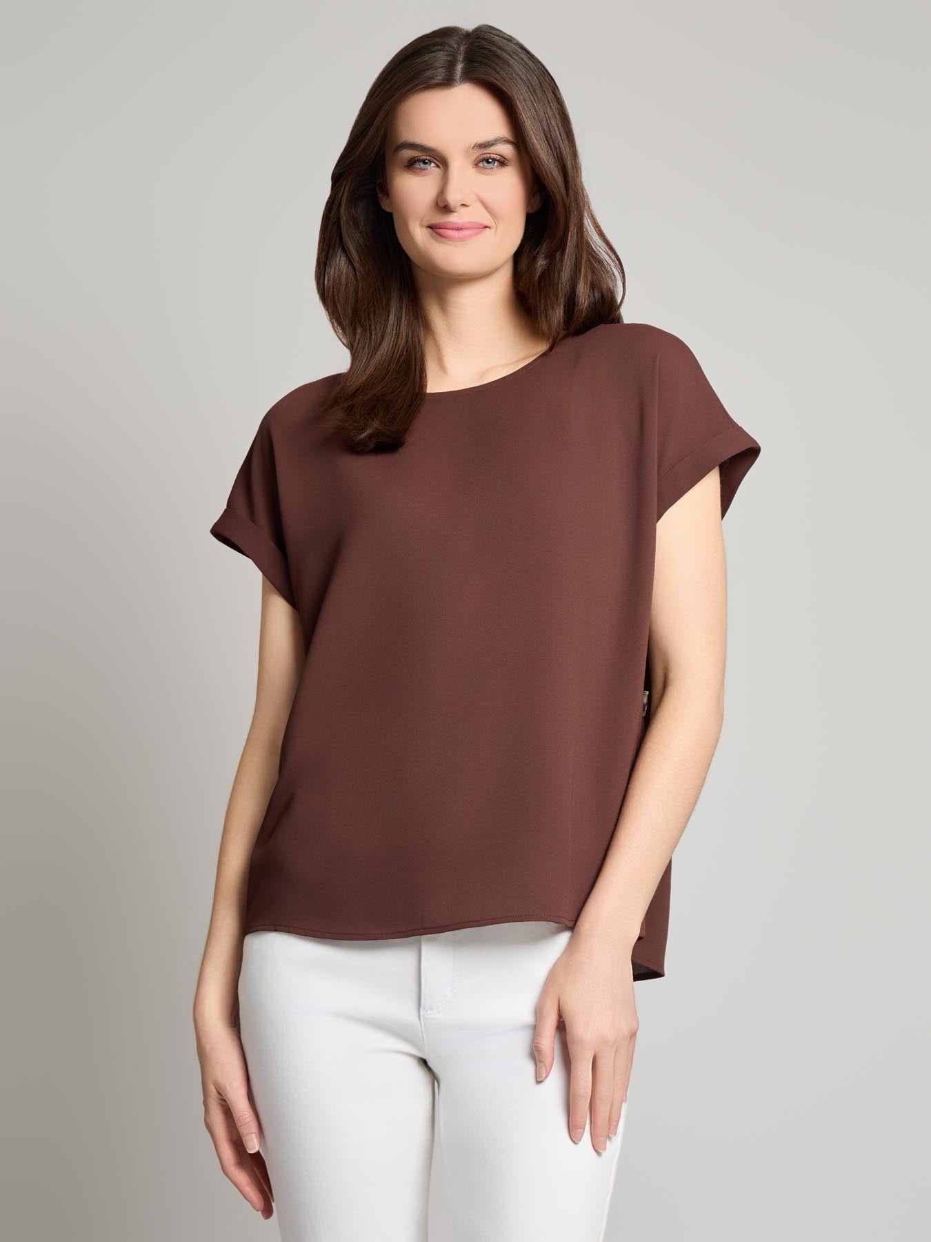 Button Detail Blouse, Jasper Crepe