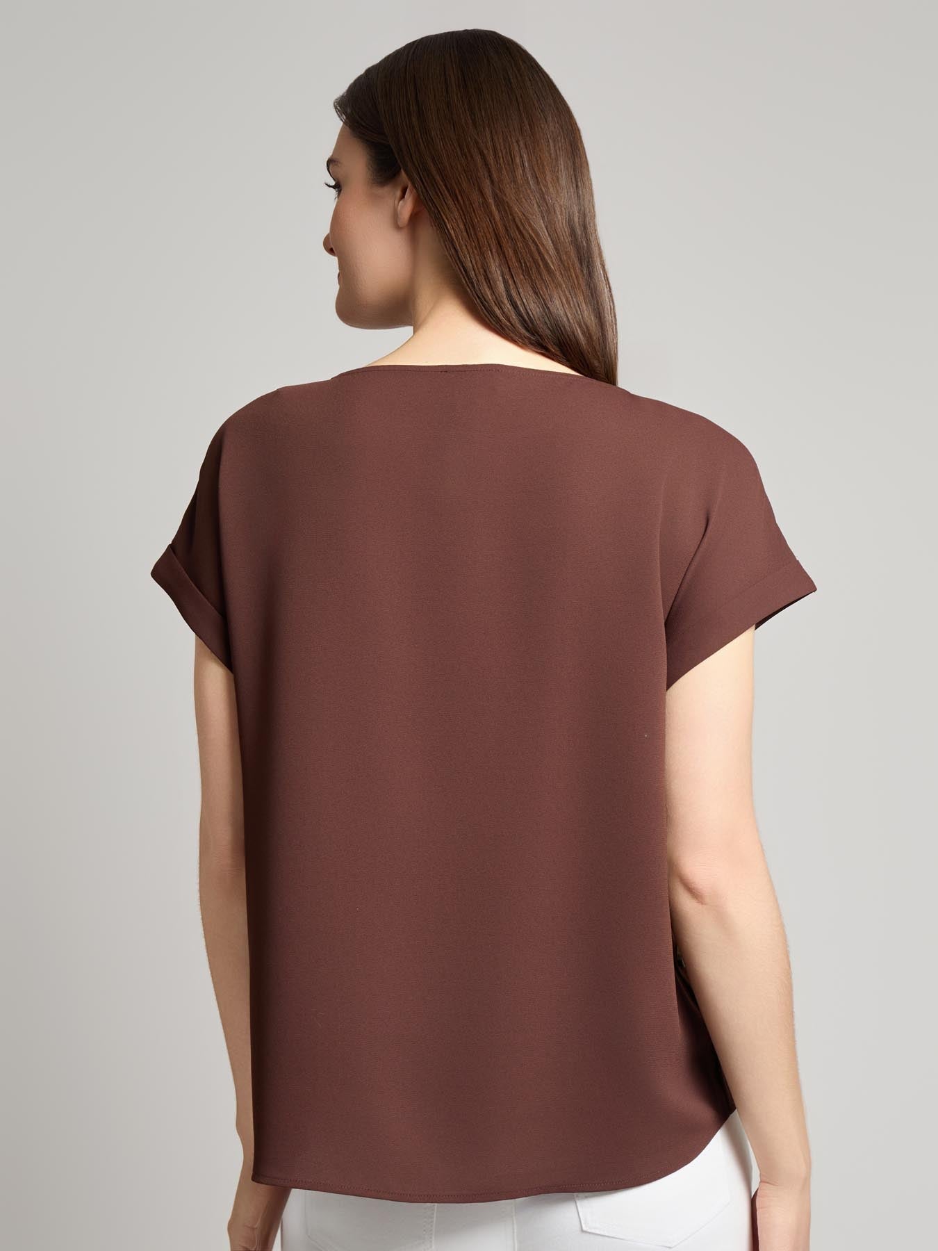 Button Detail Blouse, Jasper Crepe