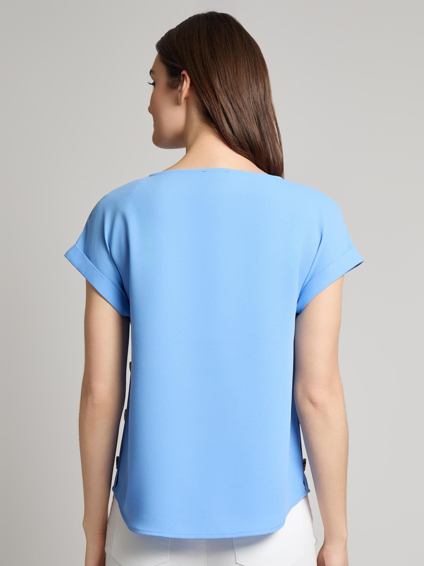 Button Detail Blouse, Jasper Crepe