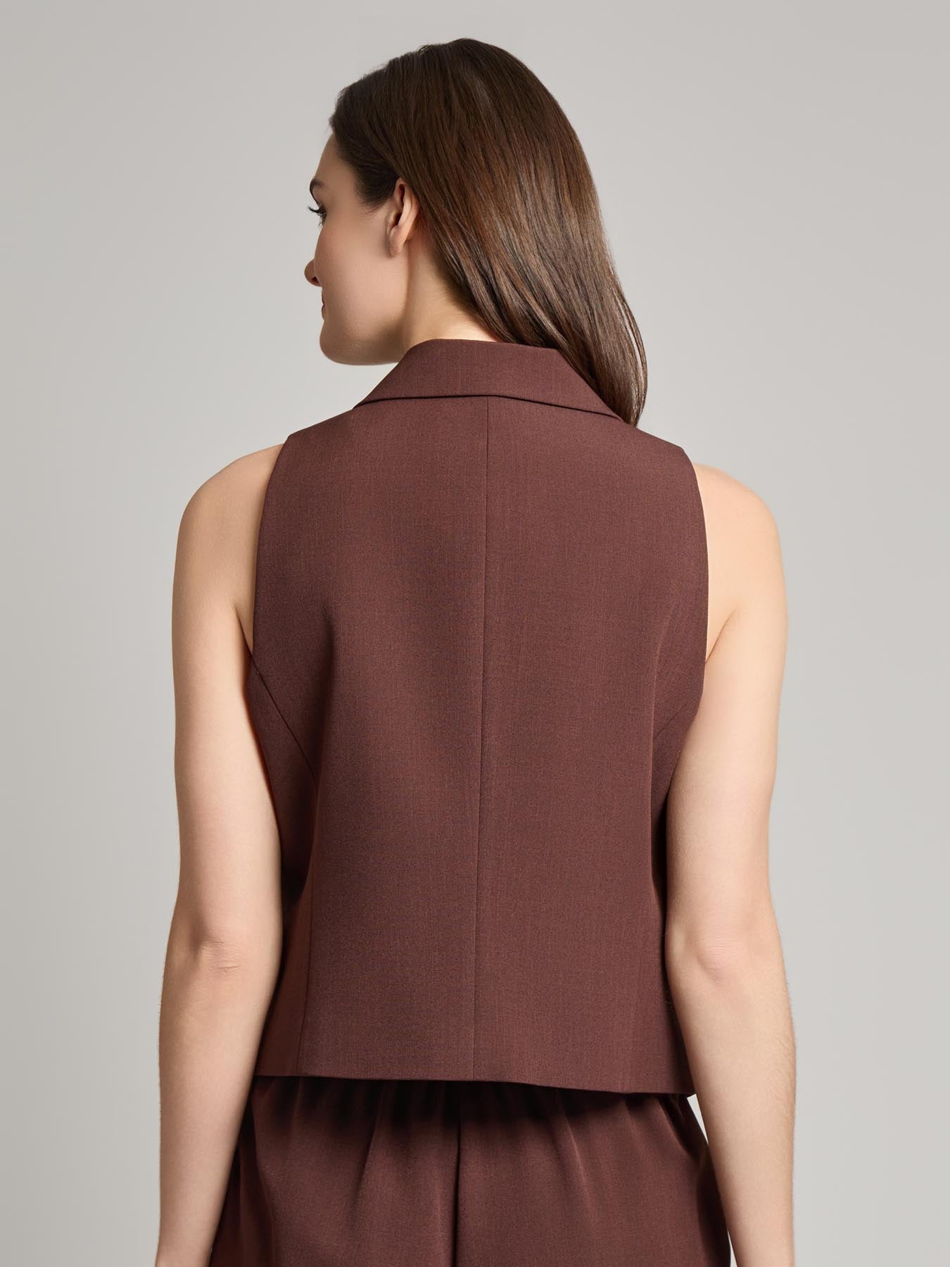 Double Breasted Vest, Stretch Crepe