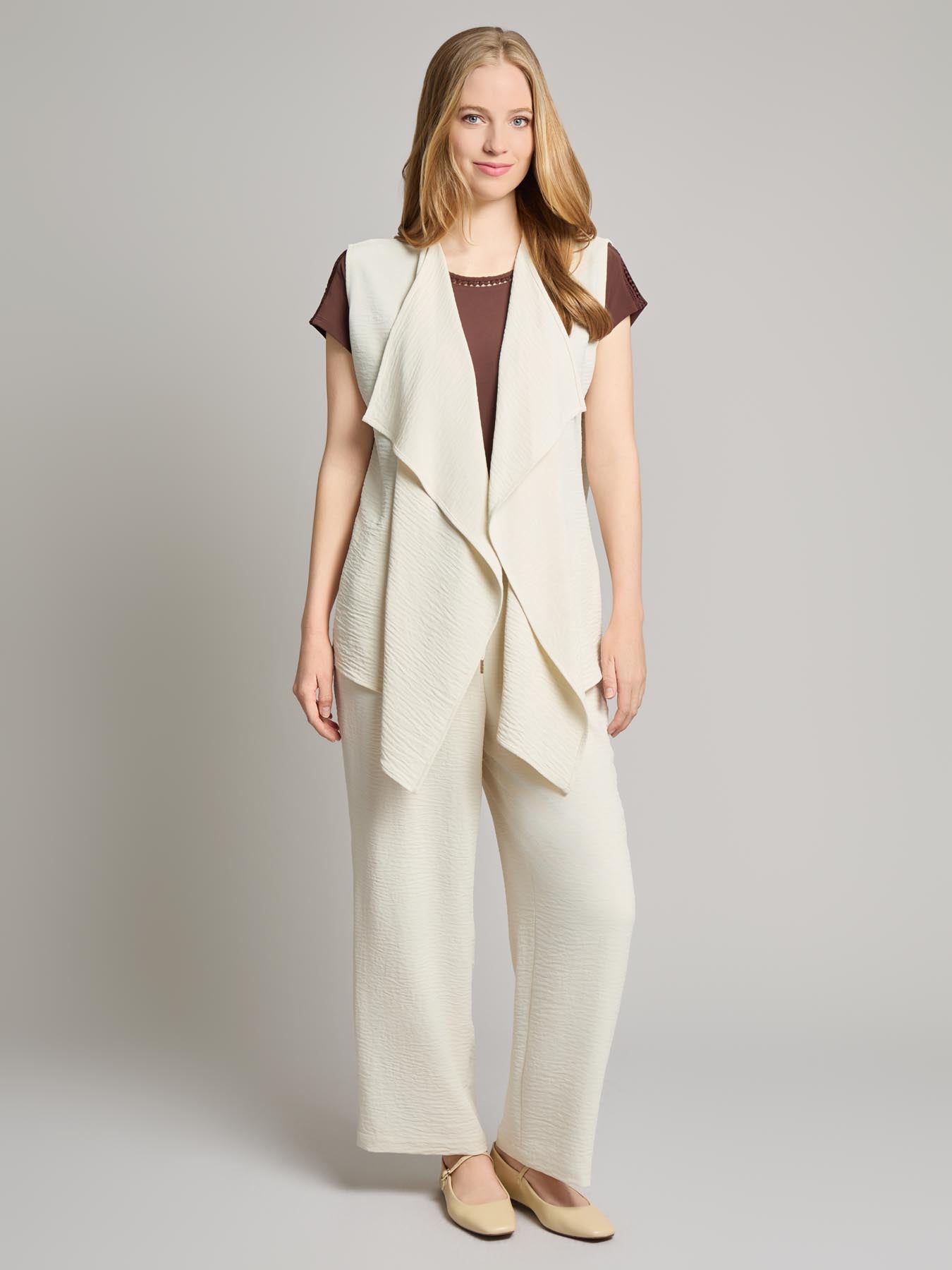 Cascade Vest, Textured Crepe