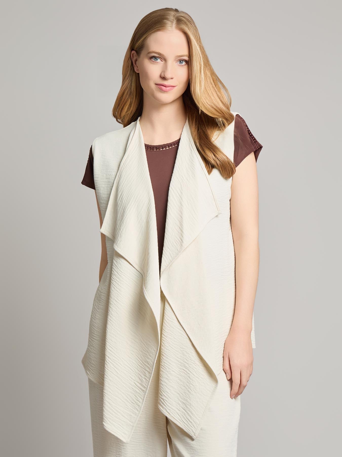 Cascade Vest, Textured Crepe