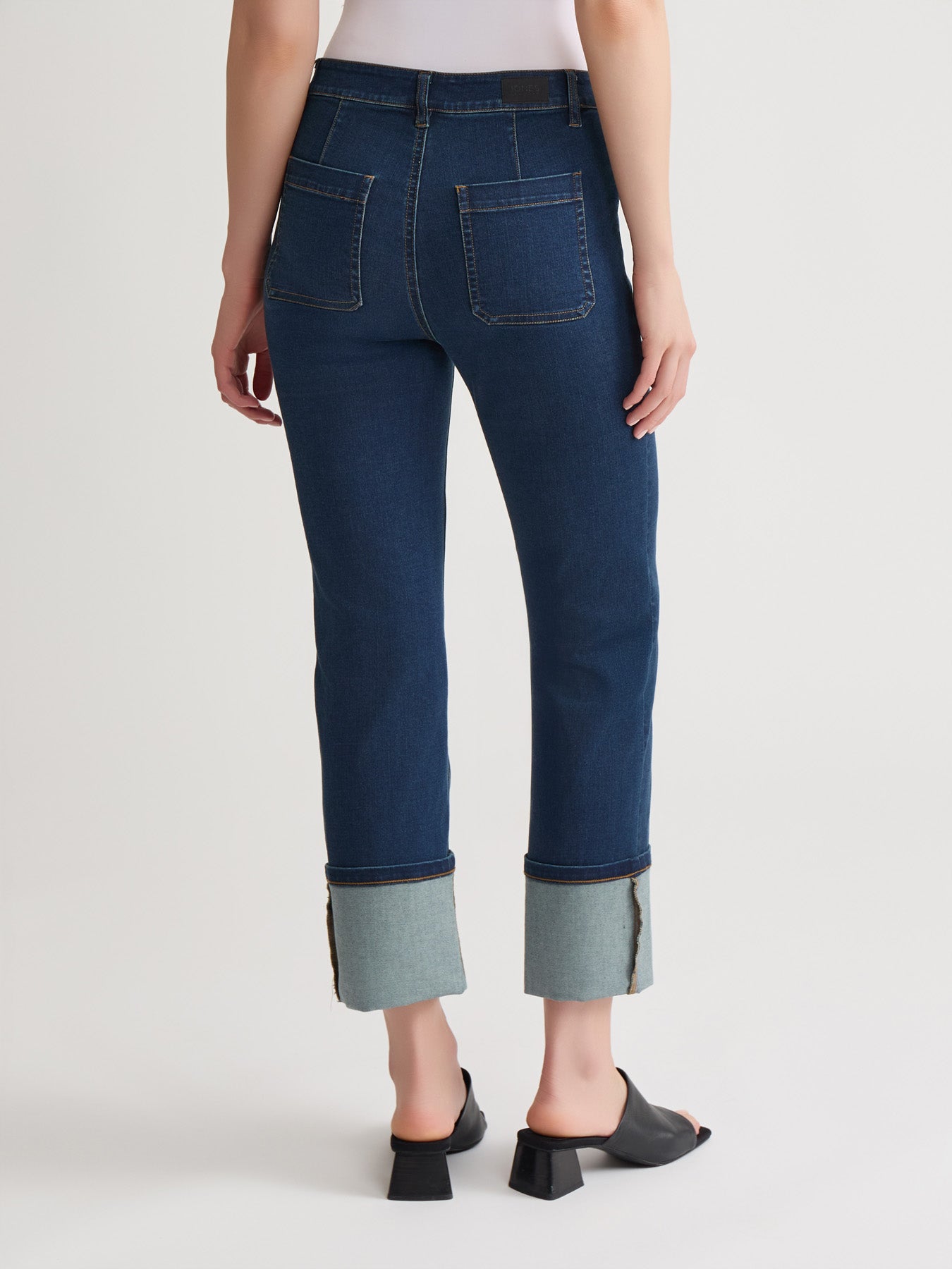 Deep Cuff Straight Leg Denim, Westpoint Wash