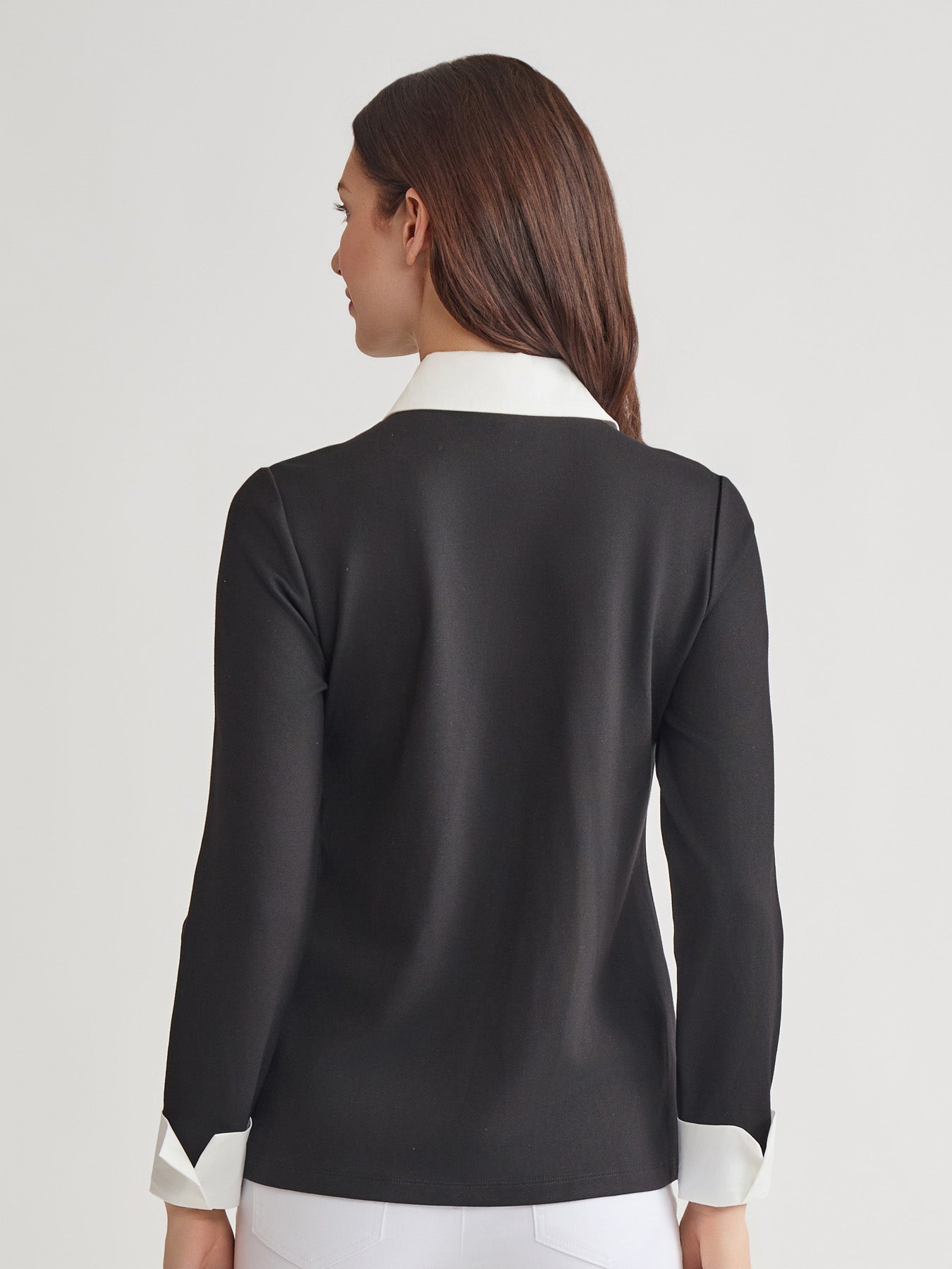 Collared Shirt V-Neck Two-Fer Top