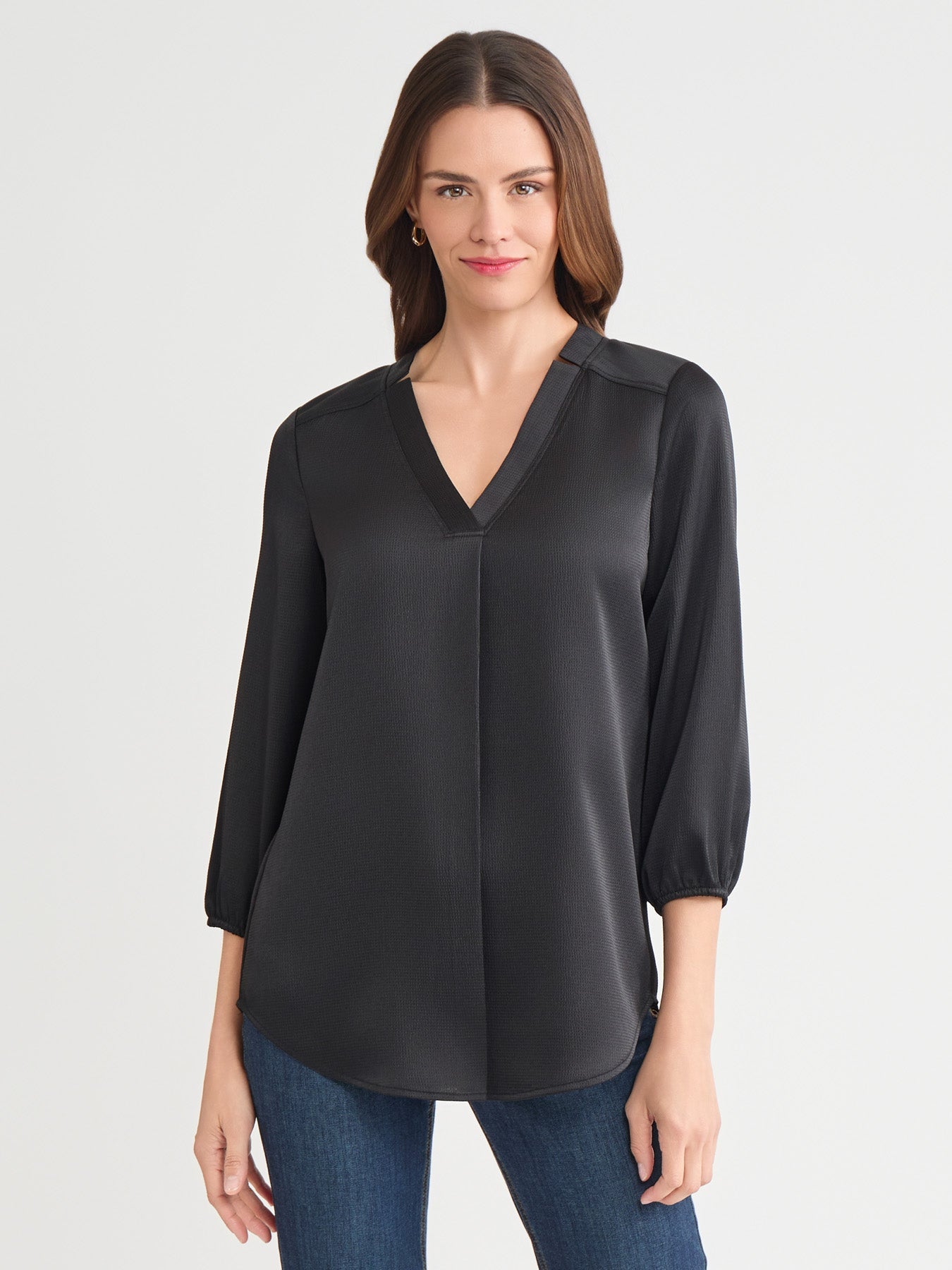 Plus Kelly Blouse, Hammered Satin