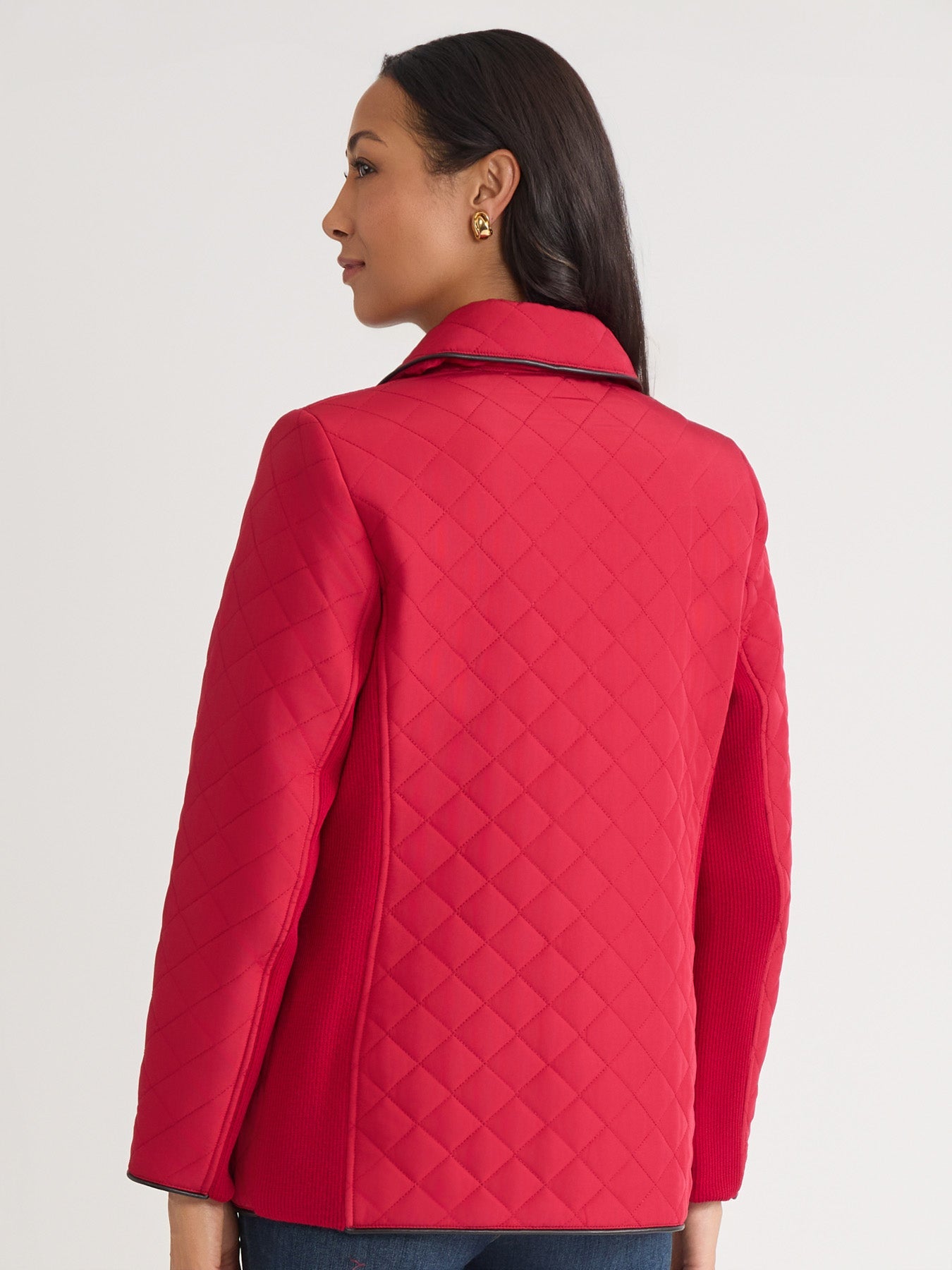Petite Quilted Snap Front Jacket