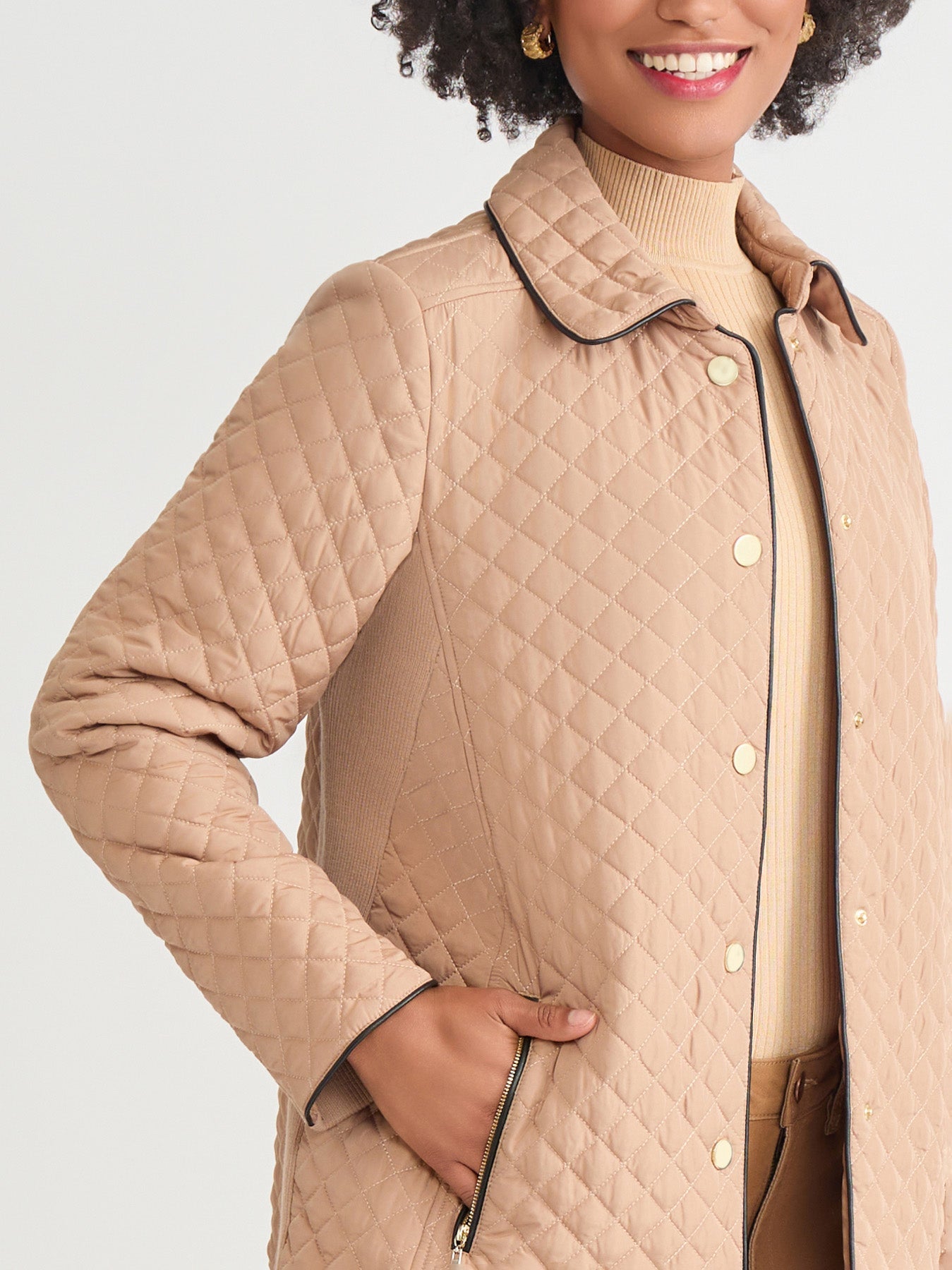 Five-Button Quilted Jacket