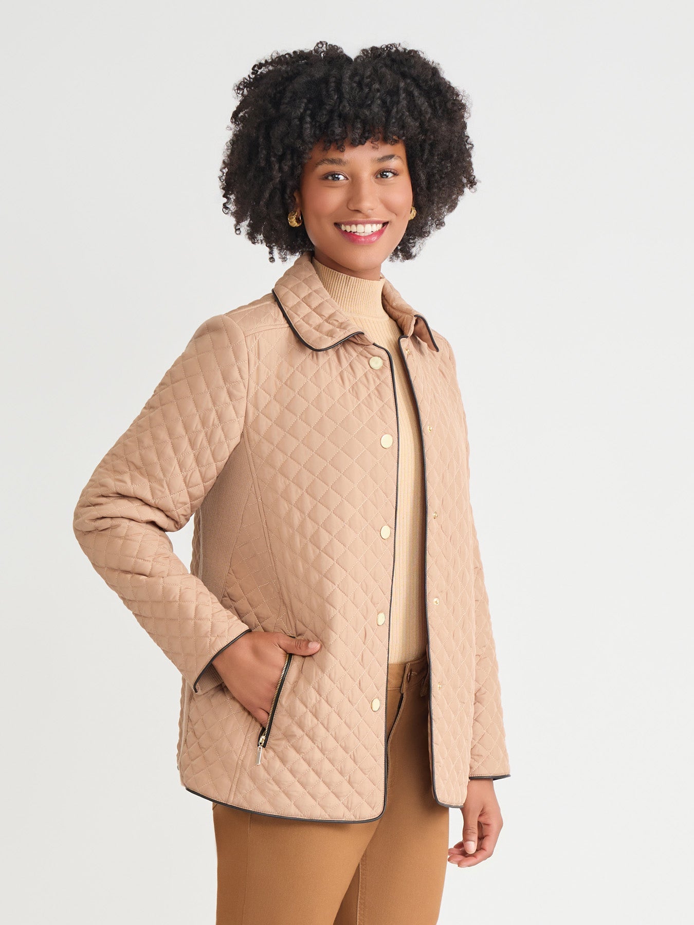 Five-Button Quilted Jacket