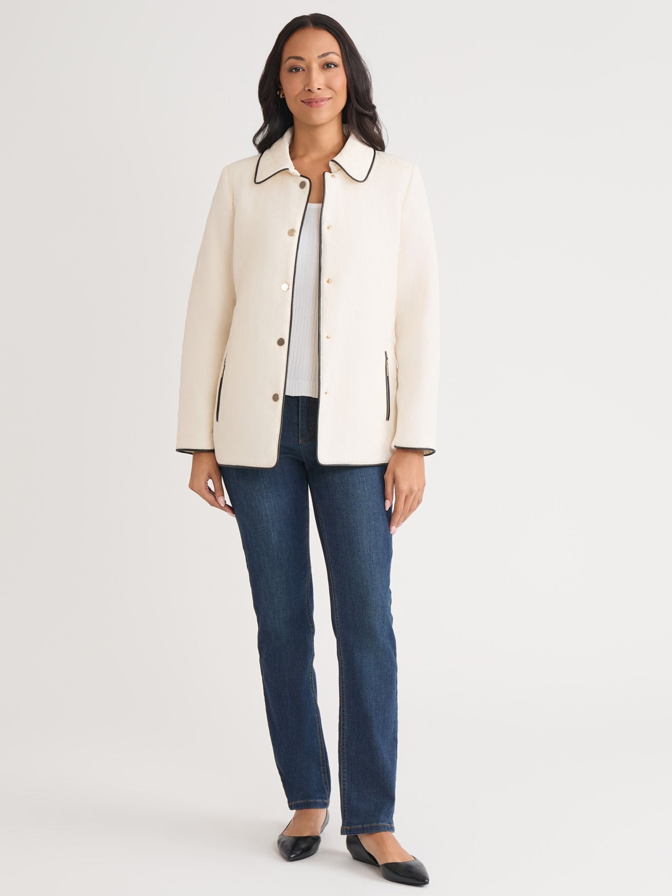 Quilted Snap Front Jacket