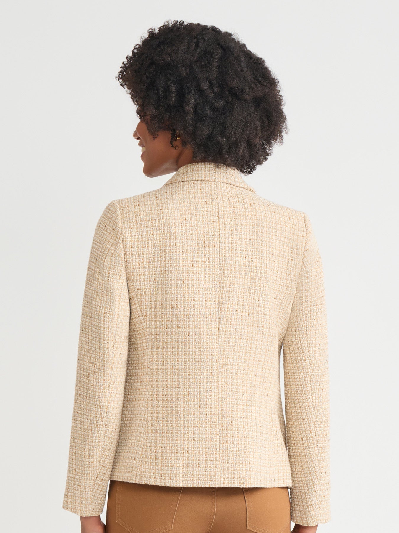 Faux Double Breasted Blazer, Tweed