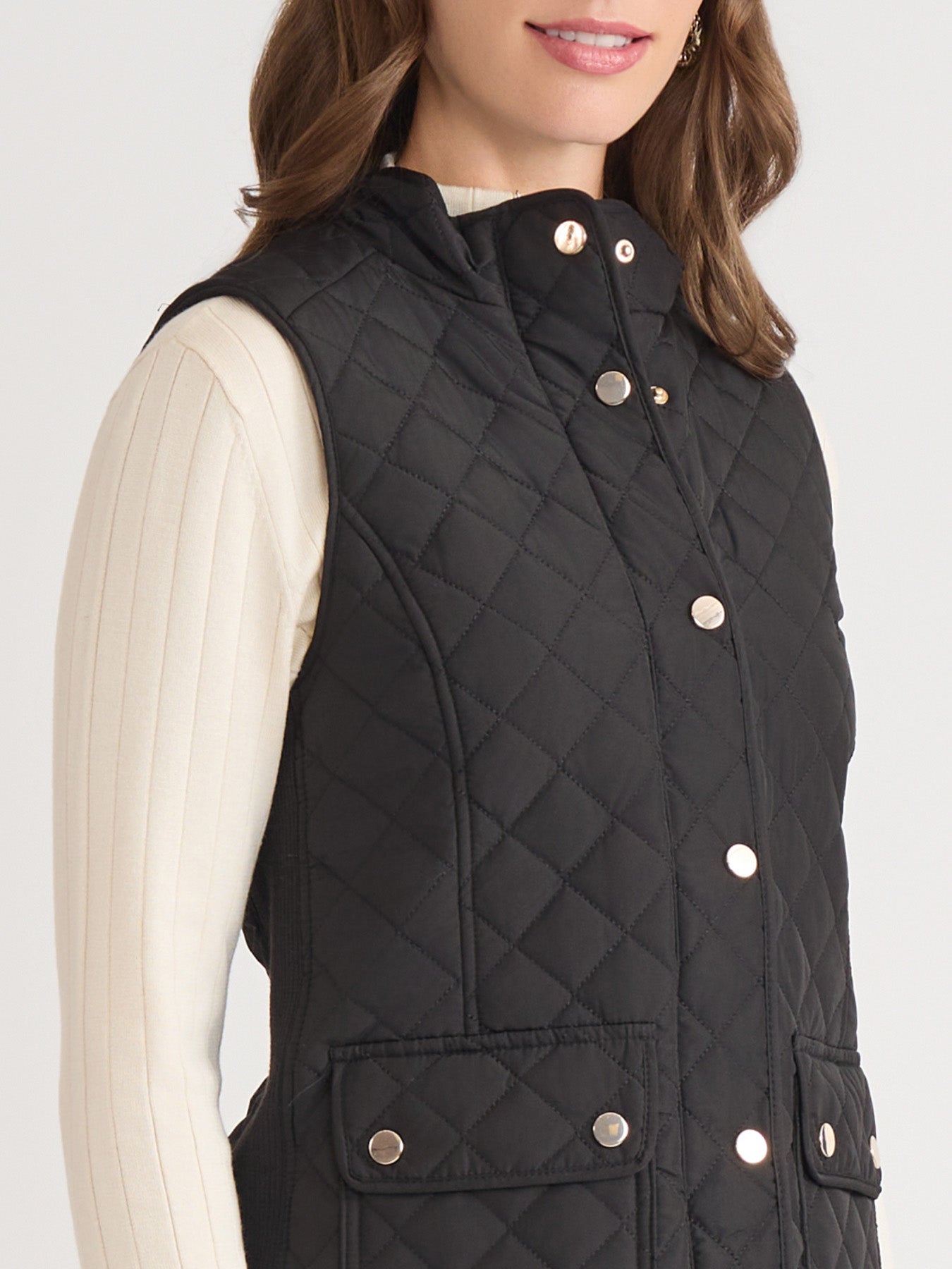 Zip-Front Quilted Vest