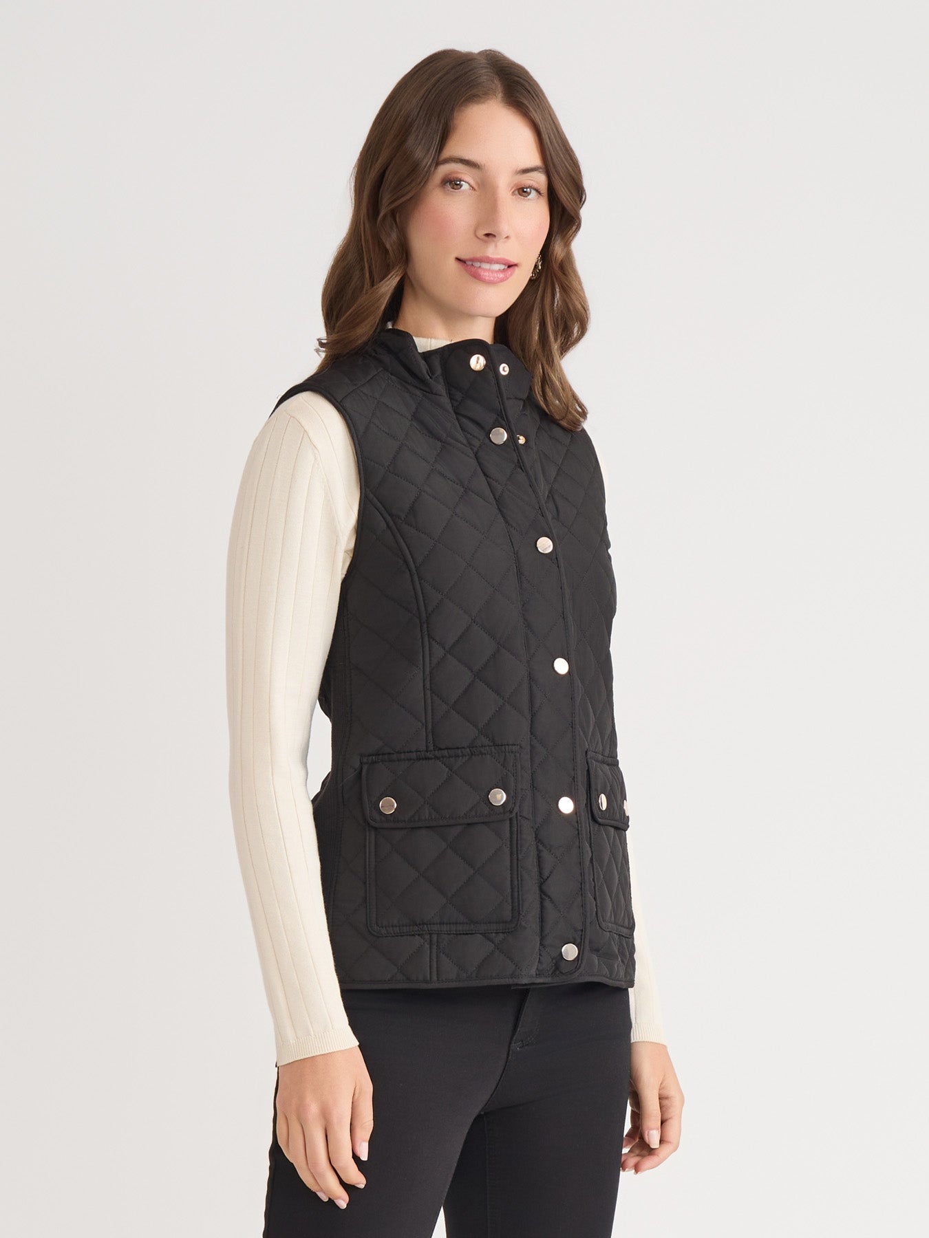 Zip-Front Quilted Vest