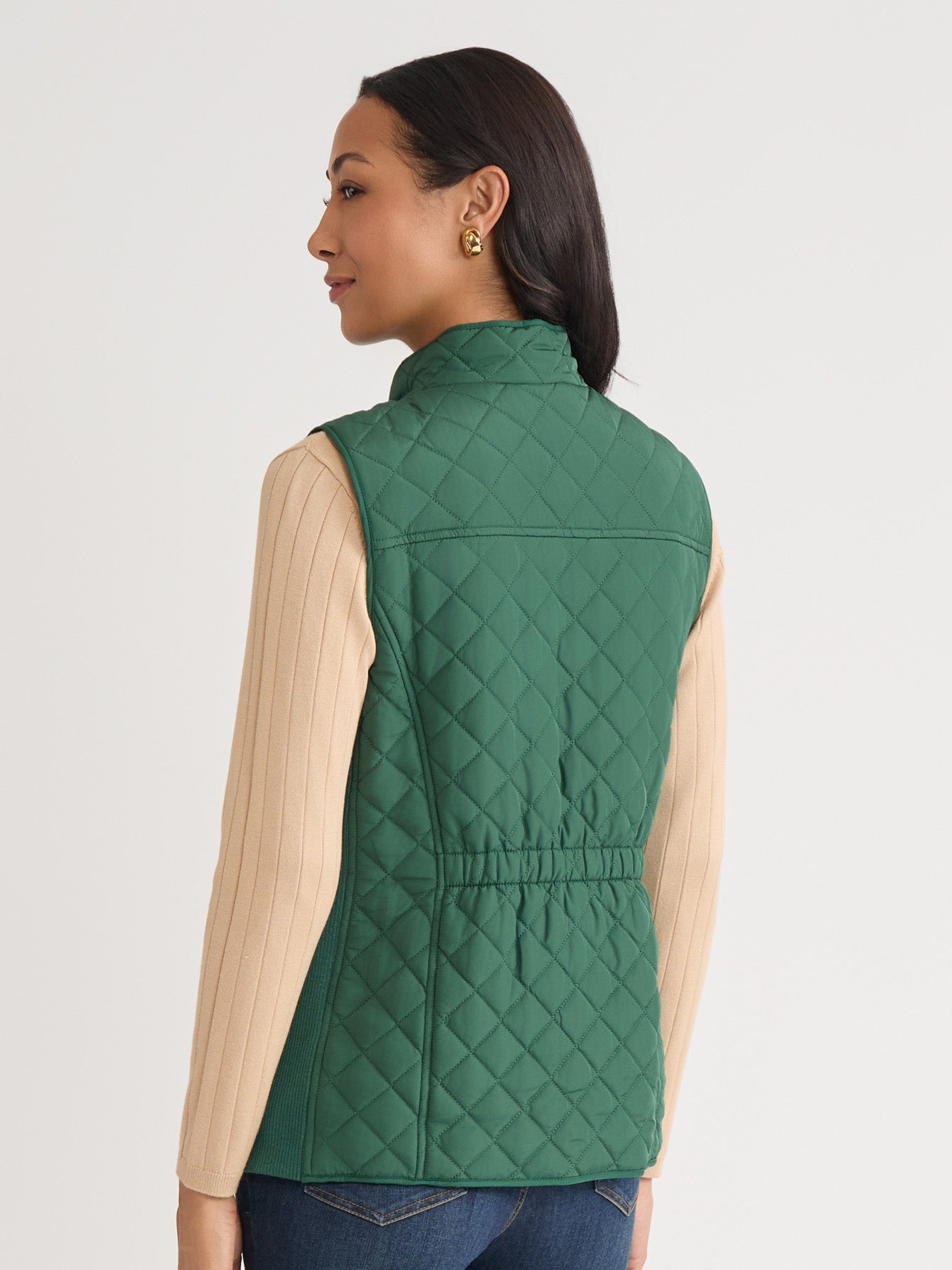 Zip-Front Quilted Vest