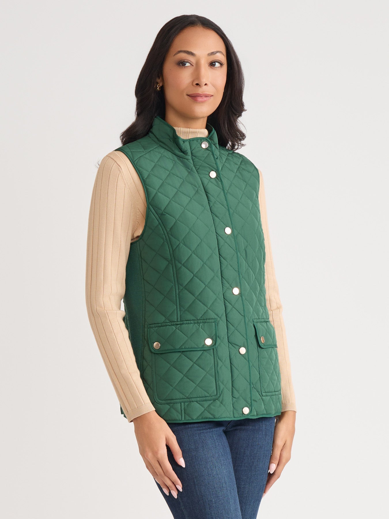Zip-Front Quilted Vest