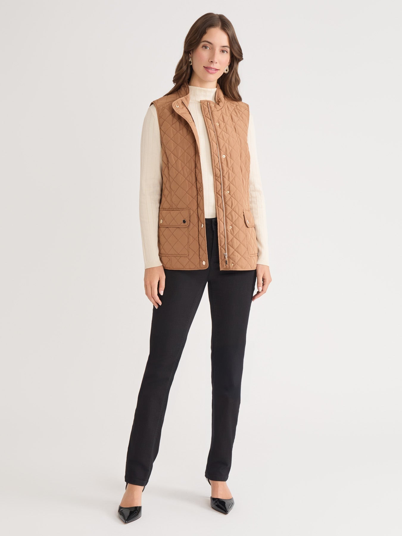 Zip-Front Quilted Vest