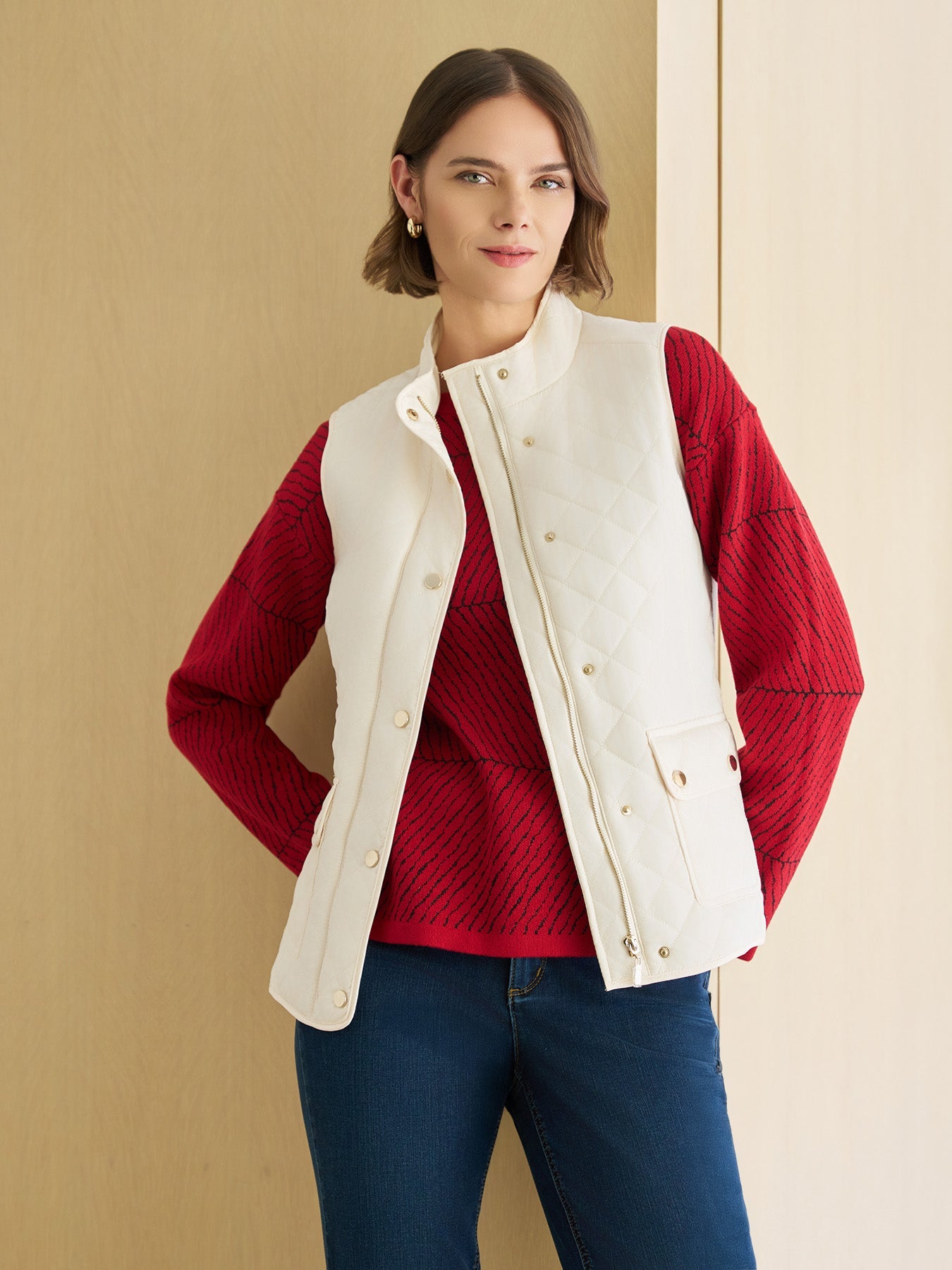 Zip-Front Quilted Vest