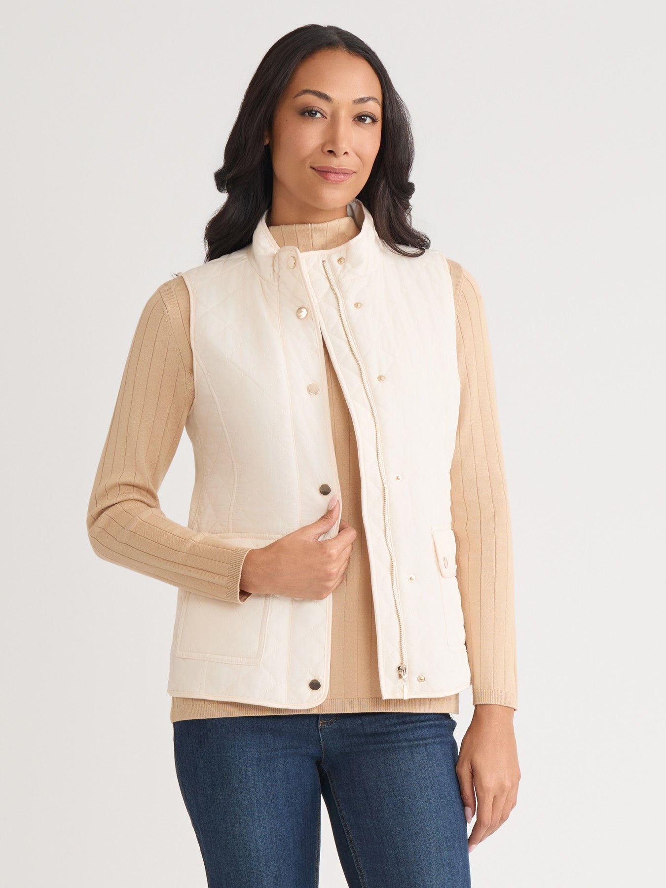 Zip-Front Quilted Vest