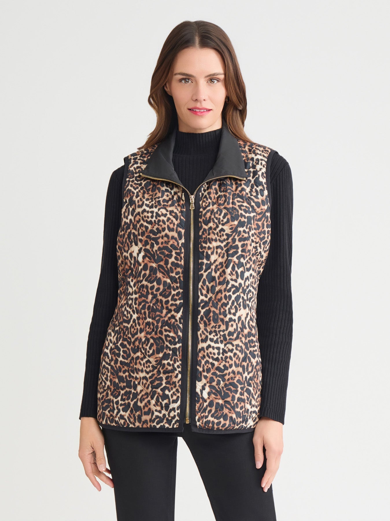 Plus Contrast Piping Quilted Vest