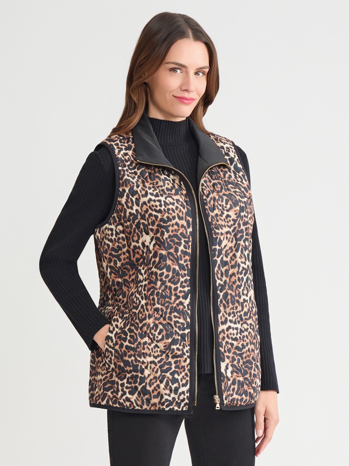 Contrast Piping Quilted Vest