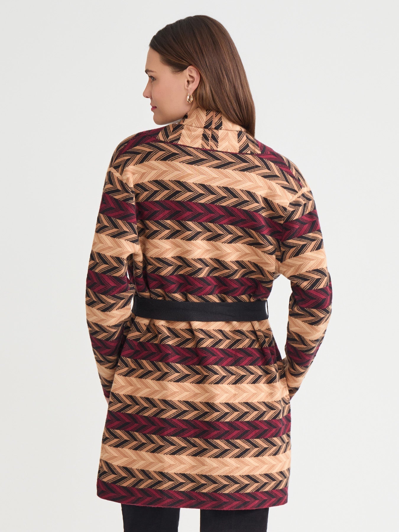 Chevron Belted Cardigan