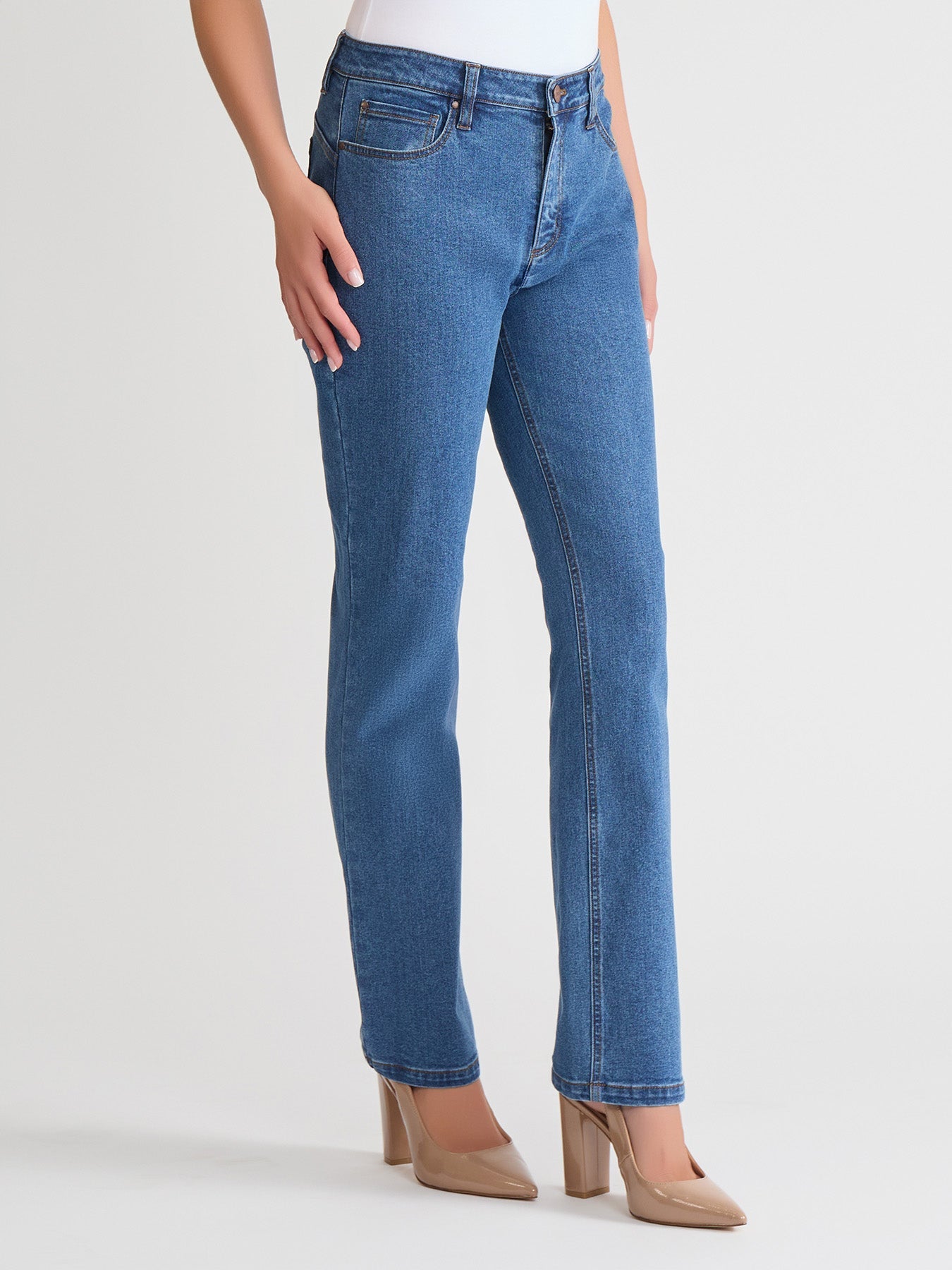 Petite Lexington Straight Leg Jeans, Oasis Wash