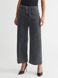 Wide Leg Cropped Pintuck Jeans