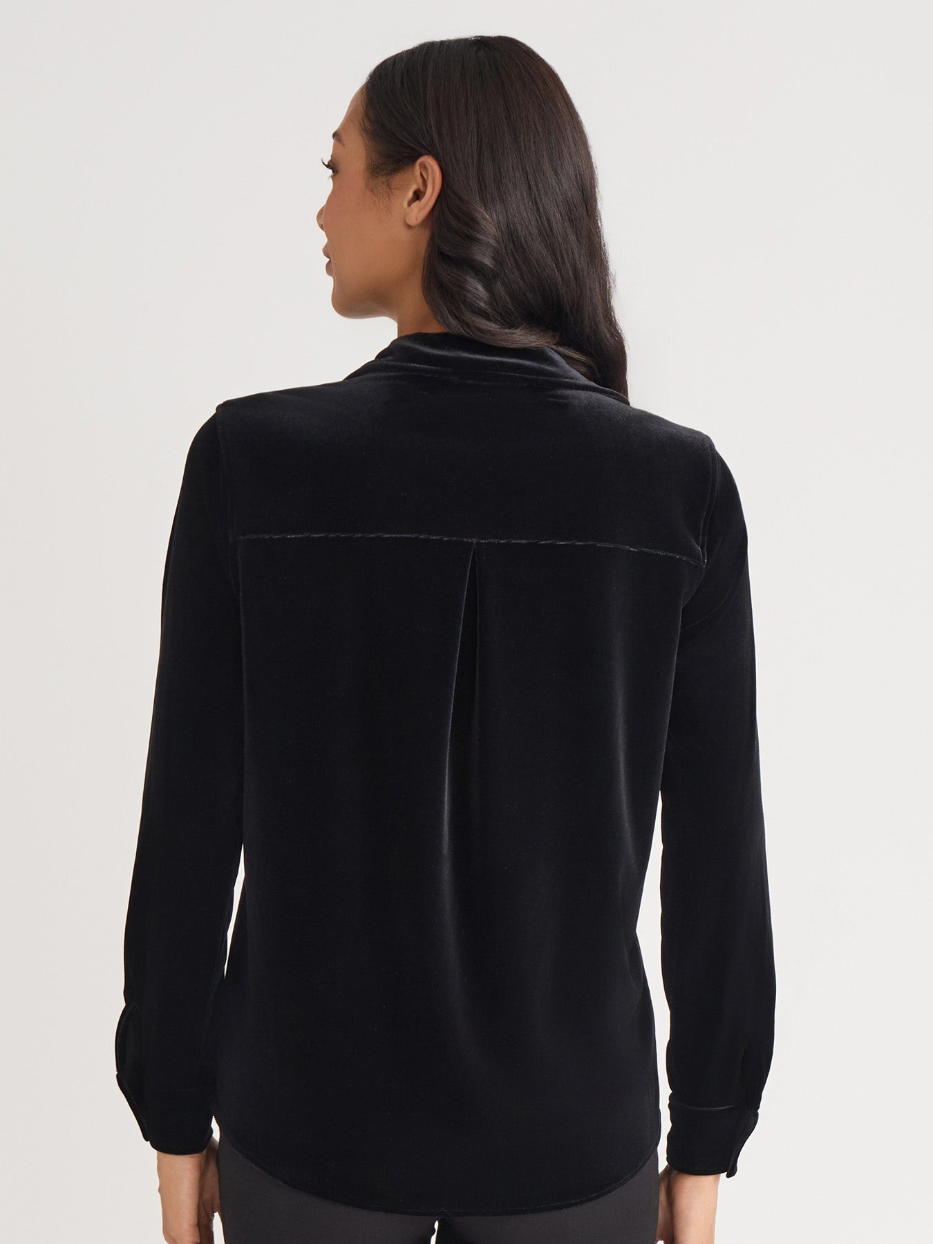 Button-Front Velour Utility Shirt