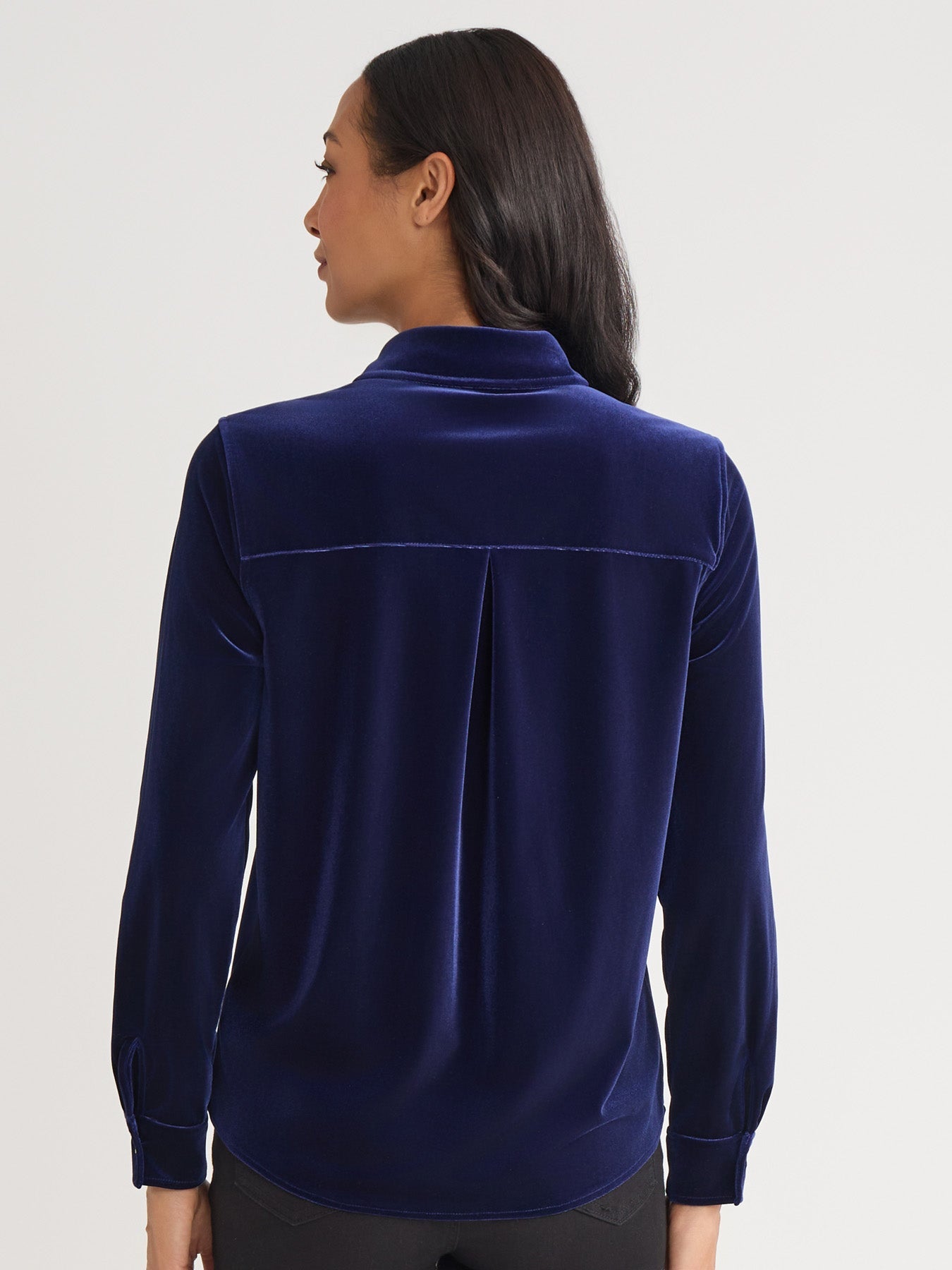 Button-Front Velour Utility Shirt