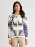 Button Front Stripe Cardigan