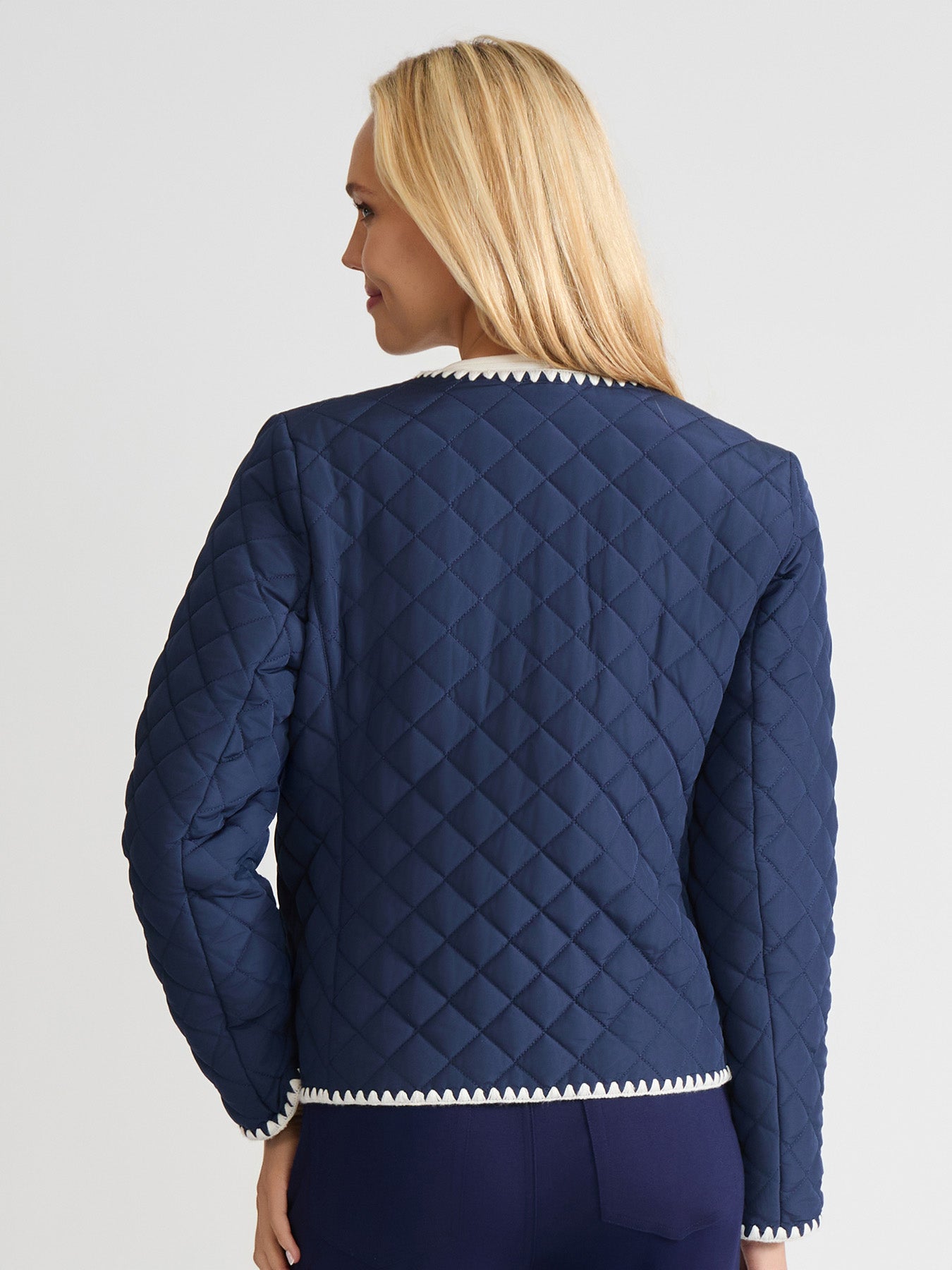 Contrast Trim Quilted Jacket